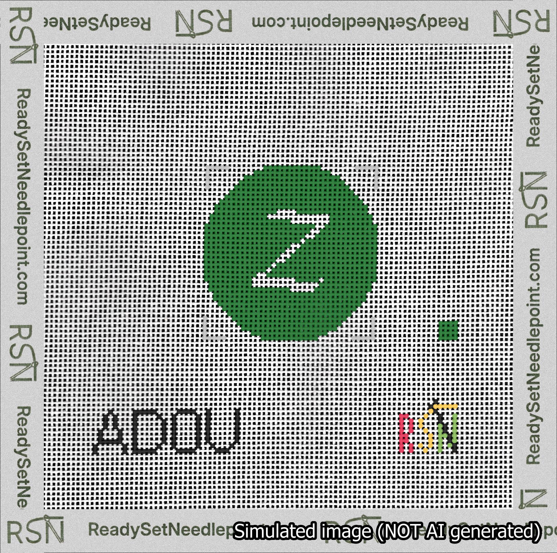 Circle Initial Z Needlepoint Canvas Design