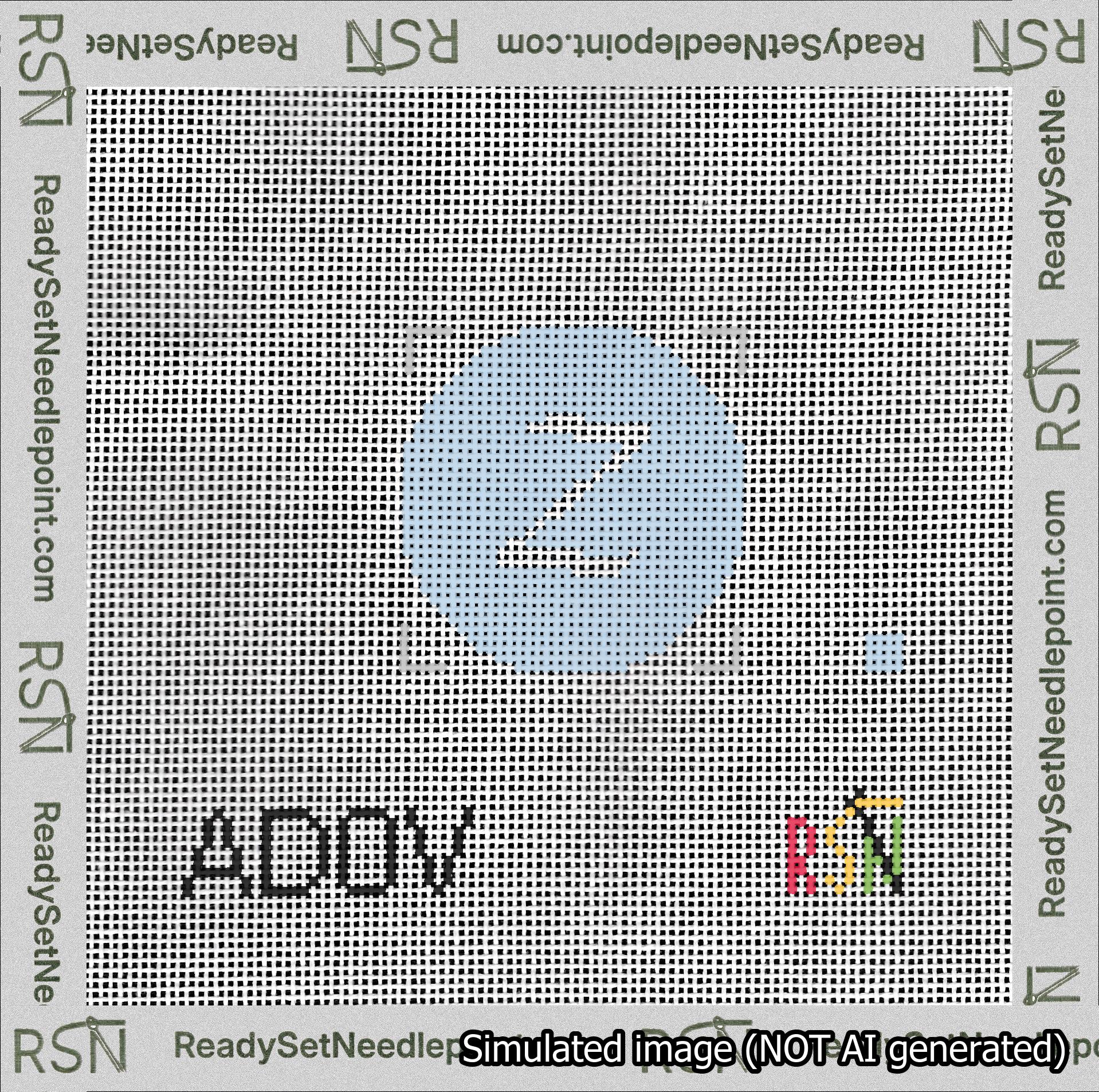 Circle Initial Z Needlepoint Canvas Design