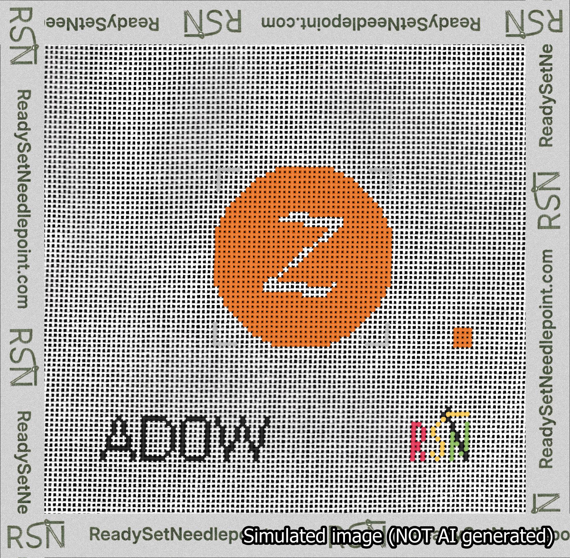 Circle Initial Z Needlepoint Canvas Design