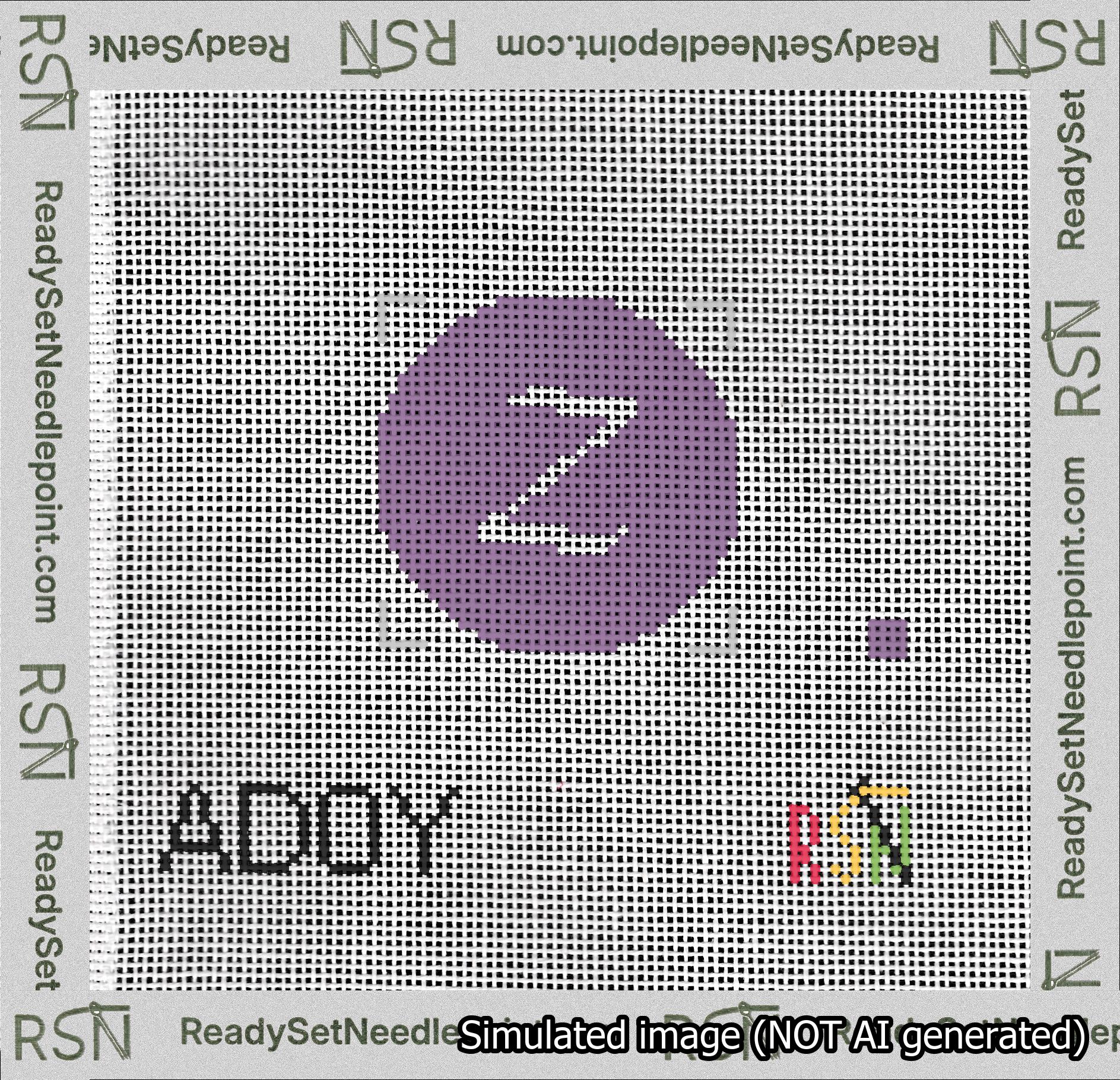 Circle Initial Z Needlepoint Canvas Design