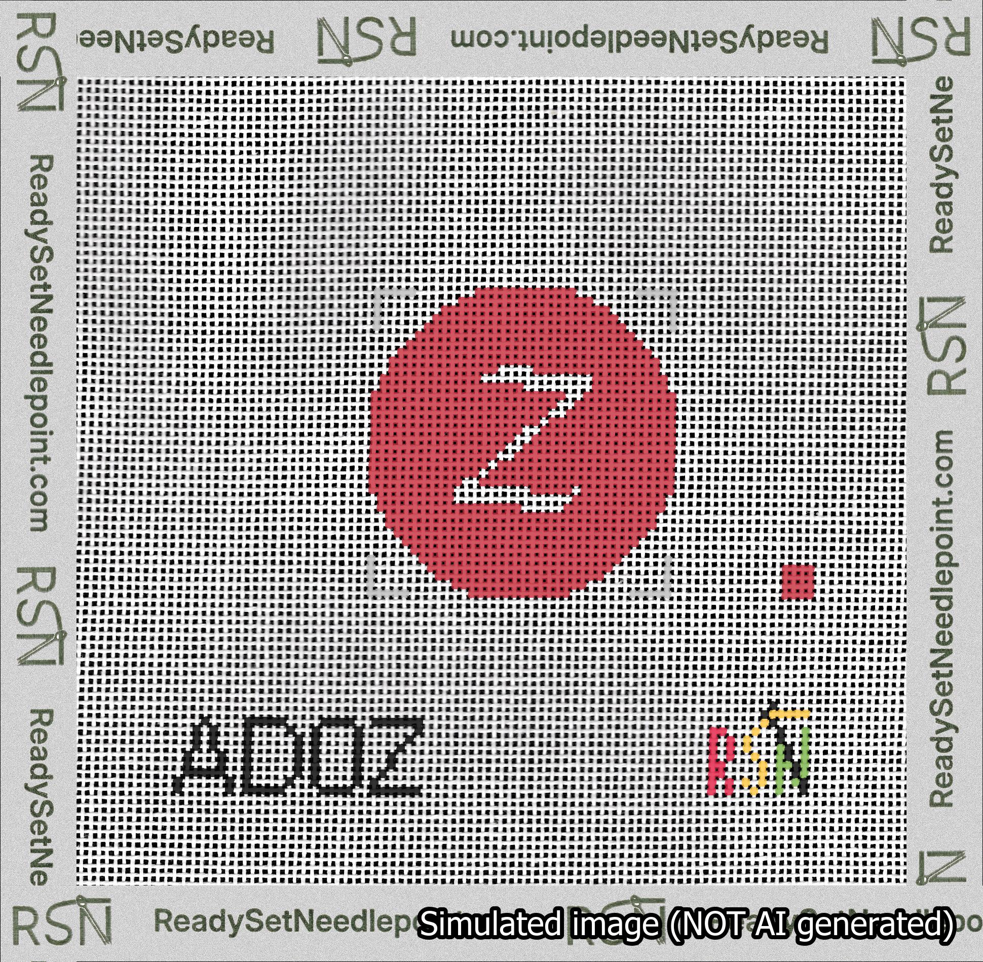 Circle Initial Z Needlepoint Canvas Design