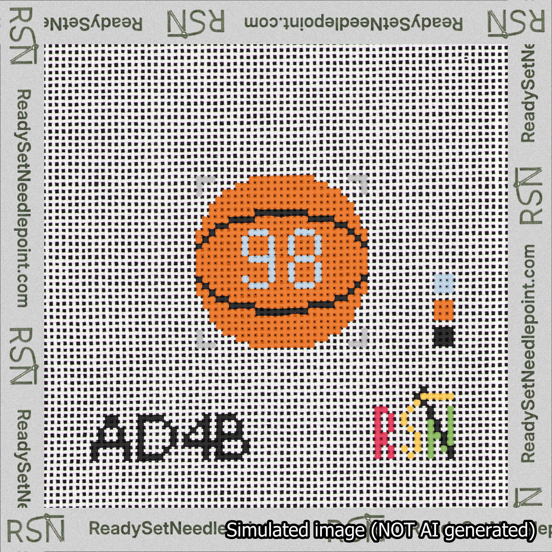 Basketball Bag Charm Light Blue 50-99 Needlepoint Canvas Design