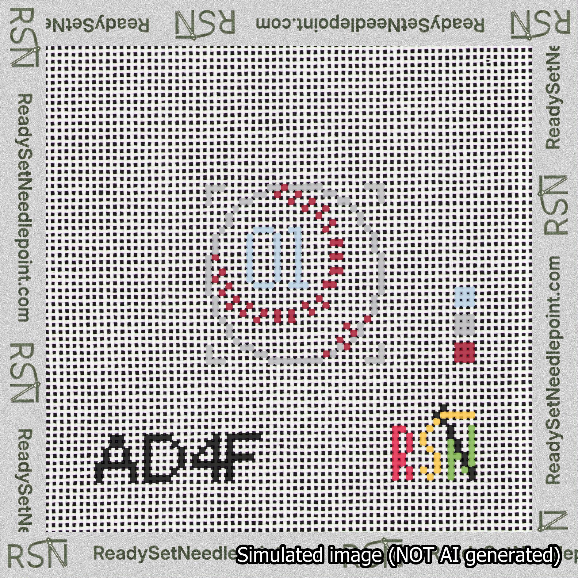 Baseball Bag Charm Light Blue 0-49 Needlepoint Canvas Design