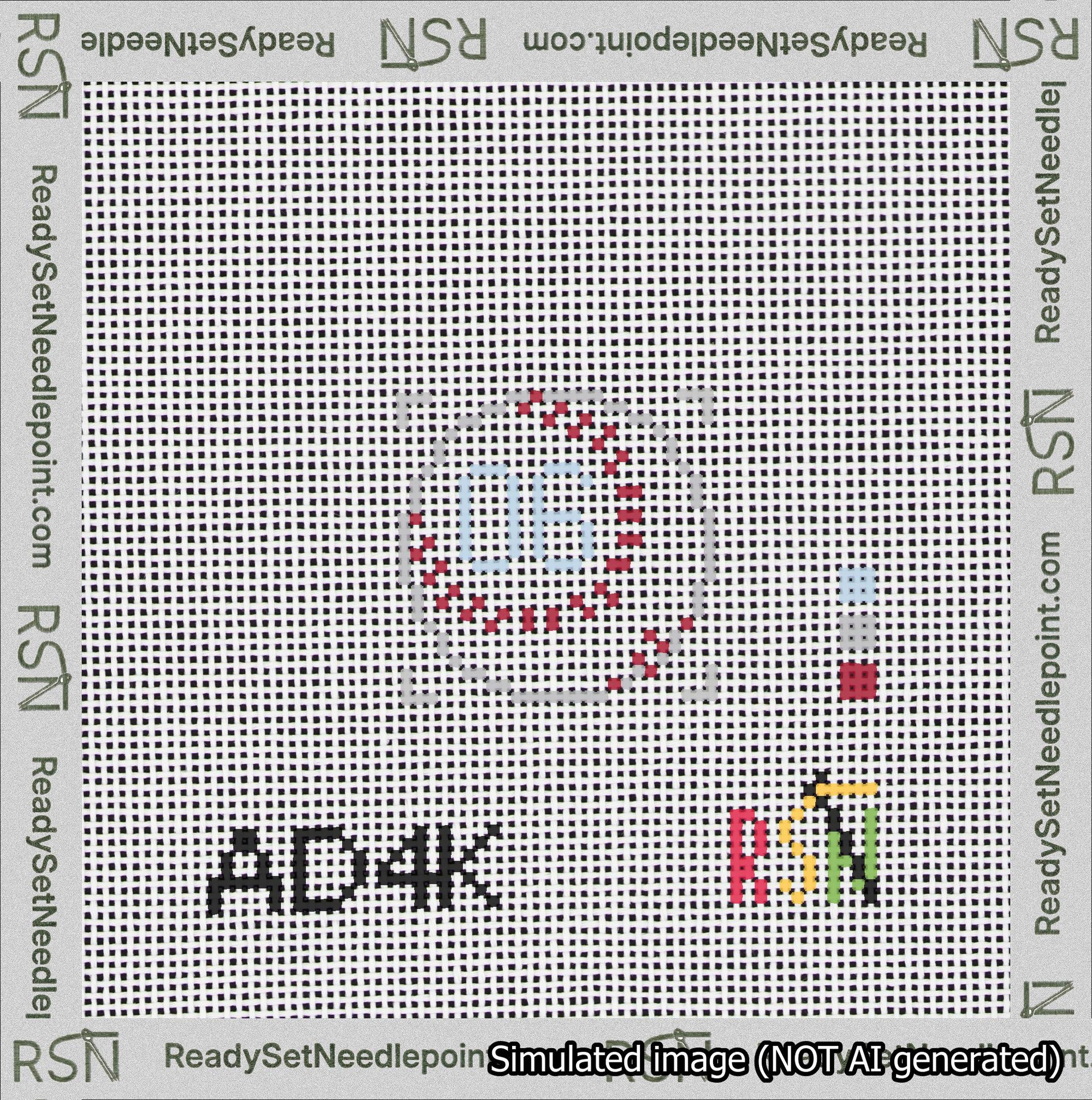 Baseball Bag Charm Light Blue 0-49 Needlepoint Canvas Design