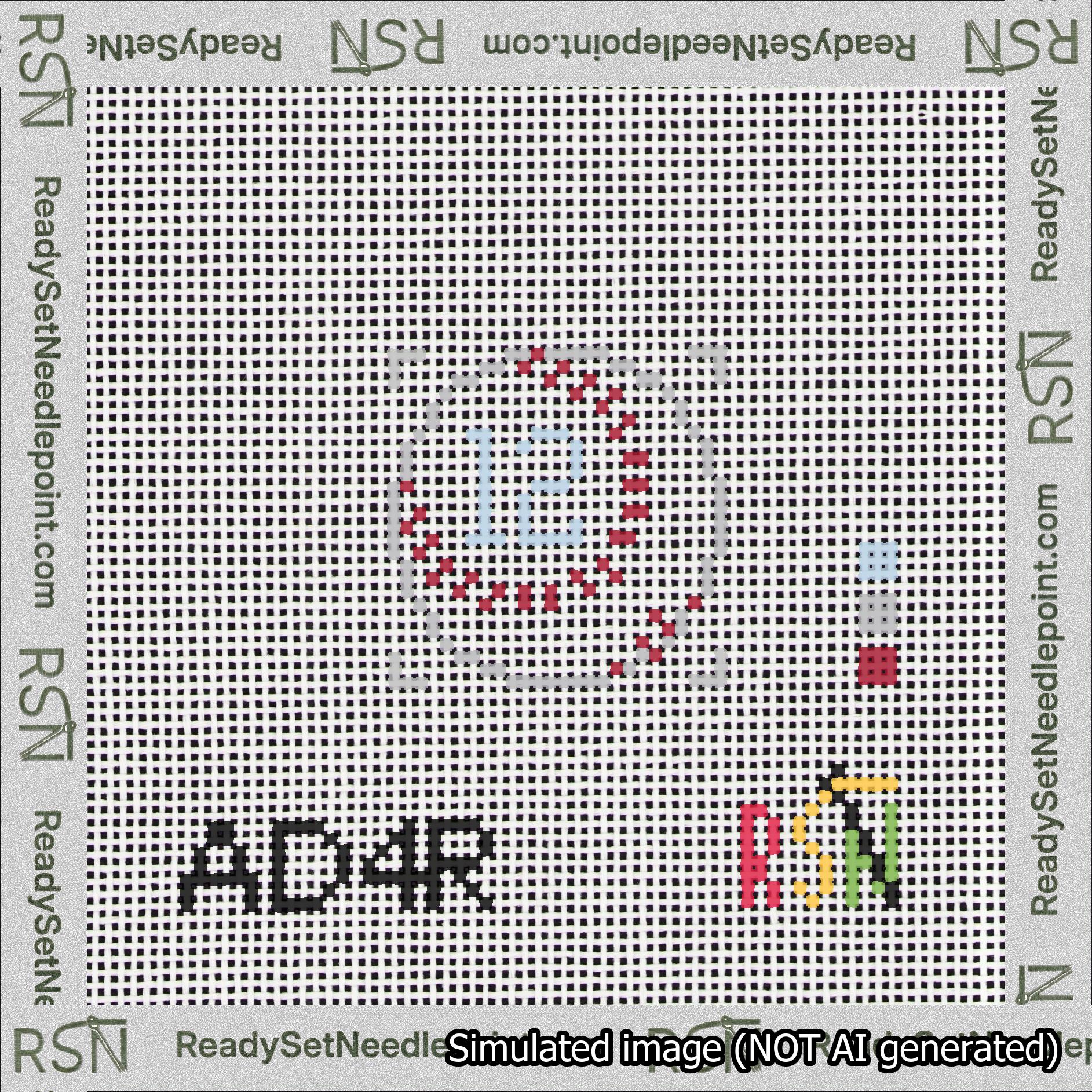 Baseball Bag Charm Light Blue 0-49 Needlepoint Canvas Design