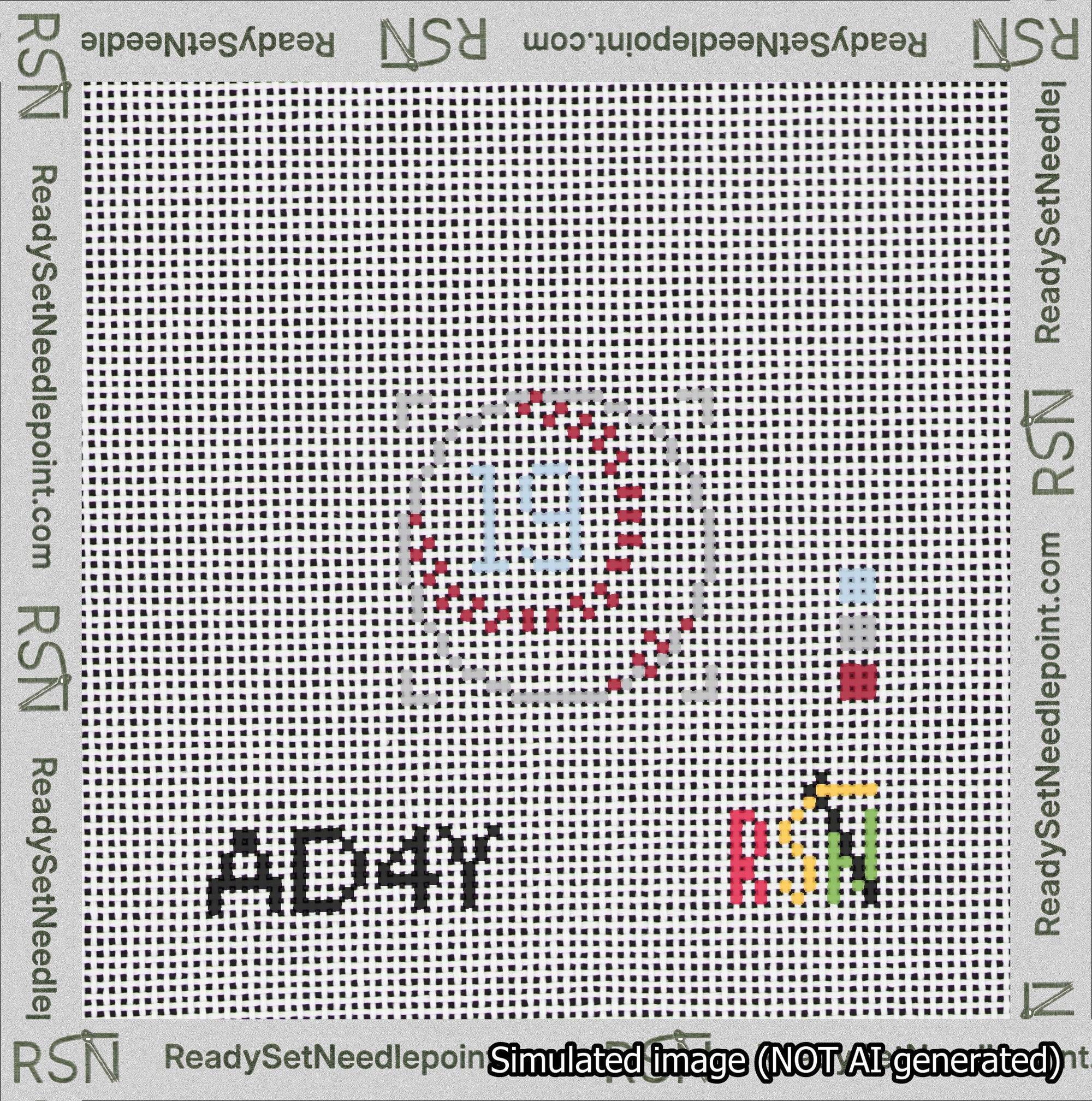 Baseball Bag Charm Light Blue 0-49 Needlepoint Canvas Design