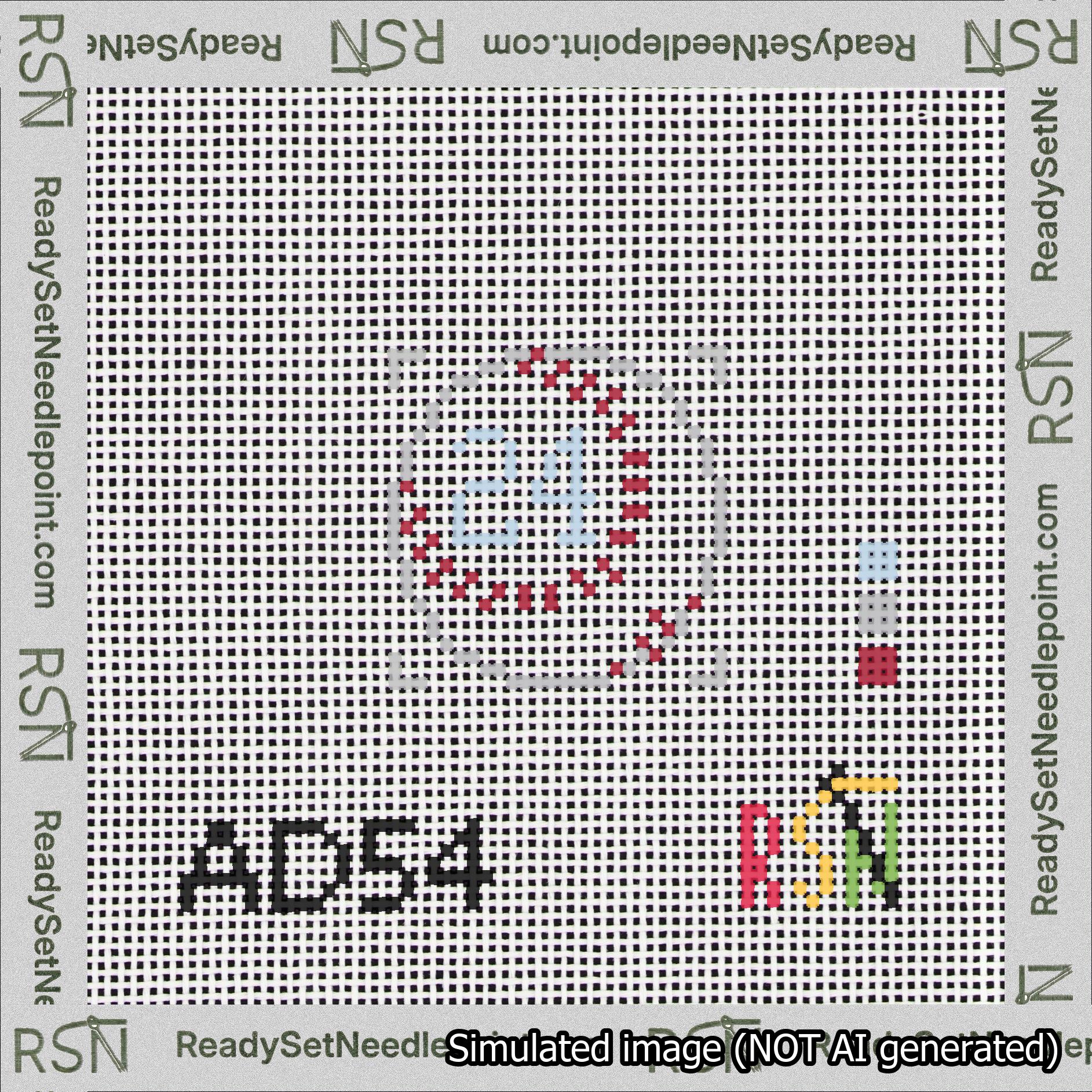 Baseball Bag Charm Light Blue 0-49 Needlepoint Canvas Design