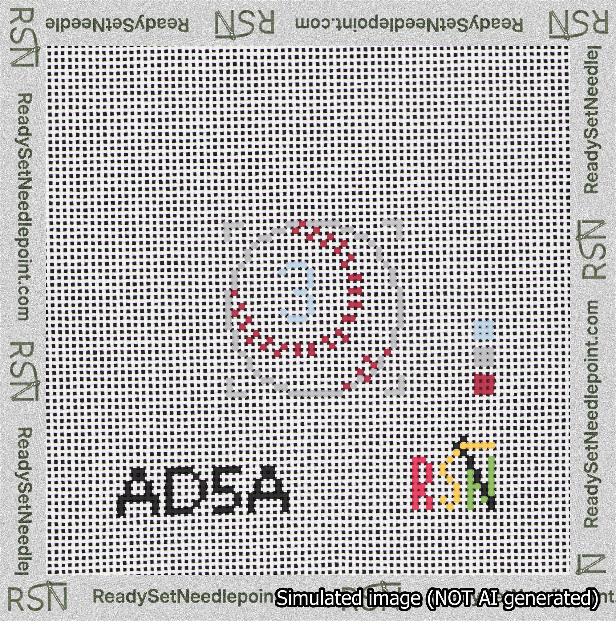 Baseball Bag Charm Light Blue 0-49 Needlepoint Canvas Design