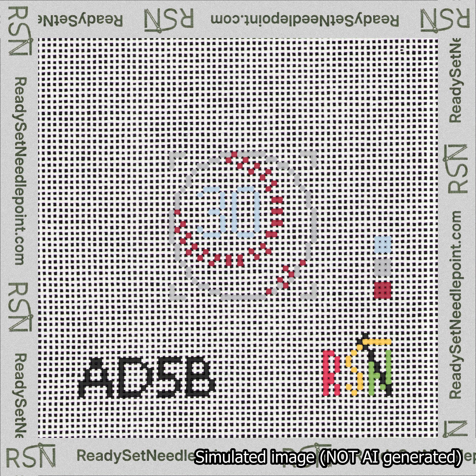 Baseball Bag Charm Light Blue 0-49 Needlepoint Canvas Design