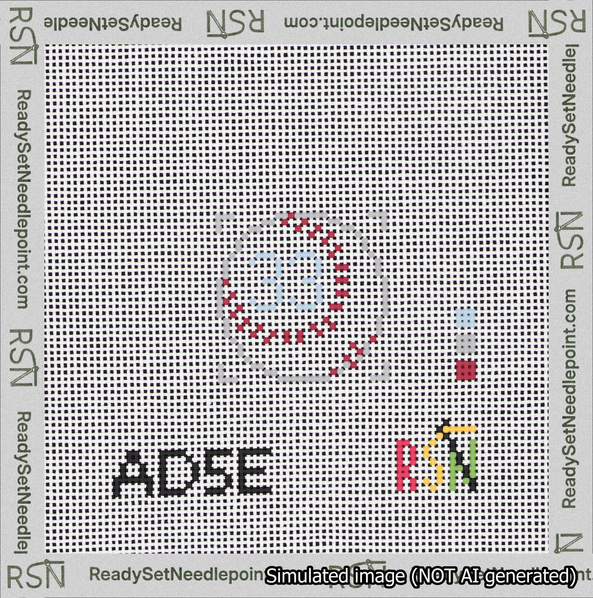 Baseball Bag Charm Light Blue 0-49 Needlepoint Canvas Design