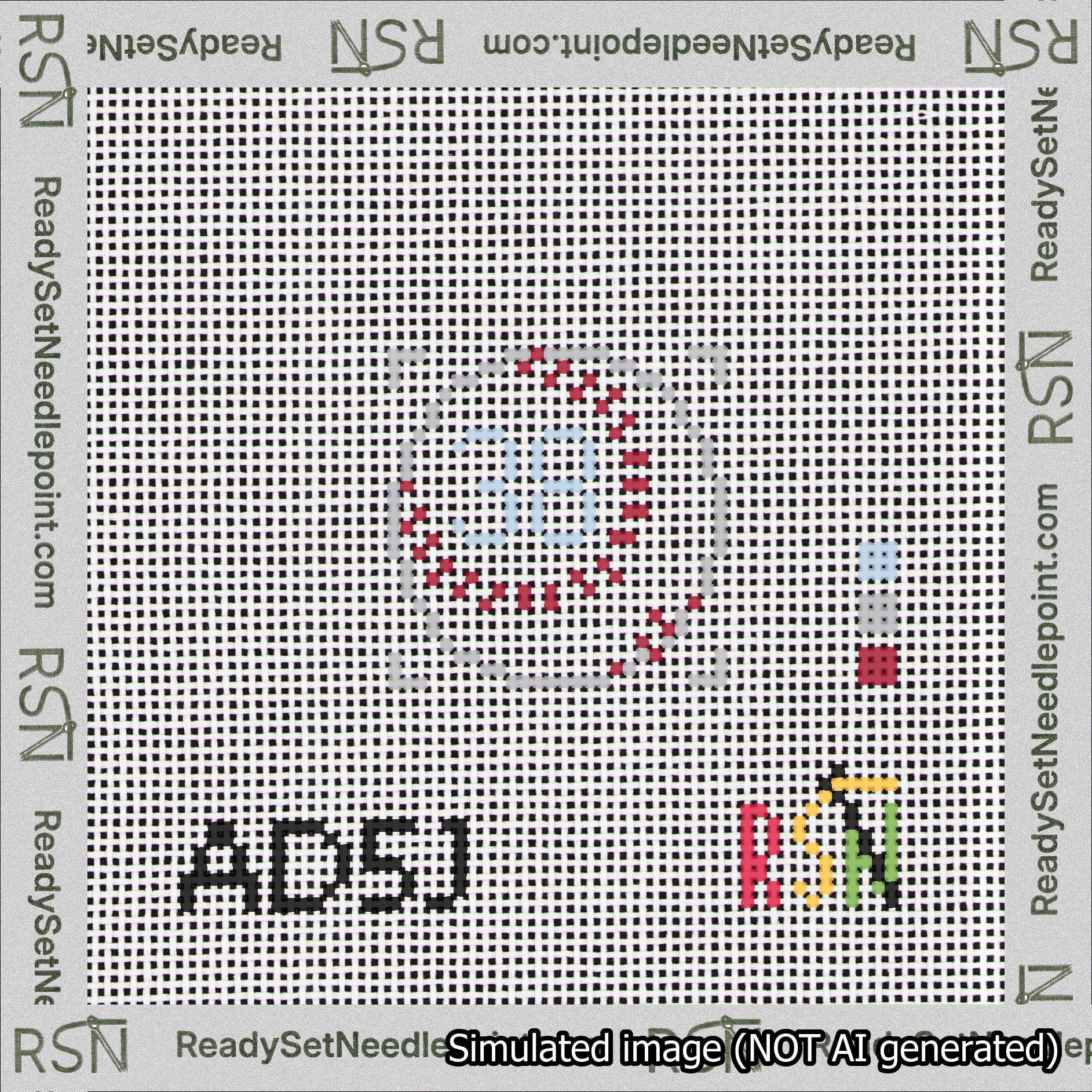 Baseball Bag Charm Light Blue 0-49 Needlepoint Canvas Design