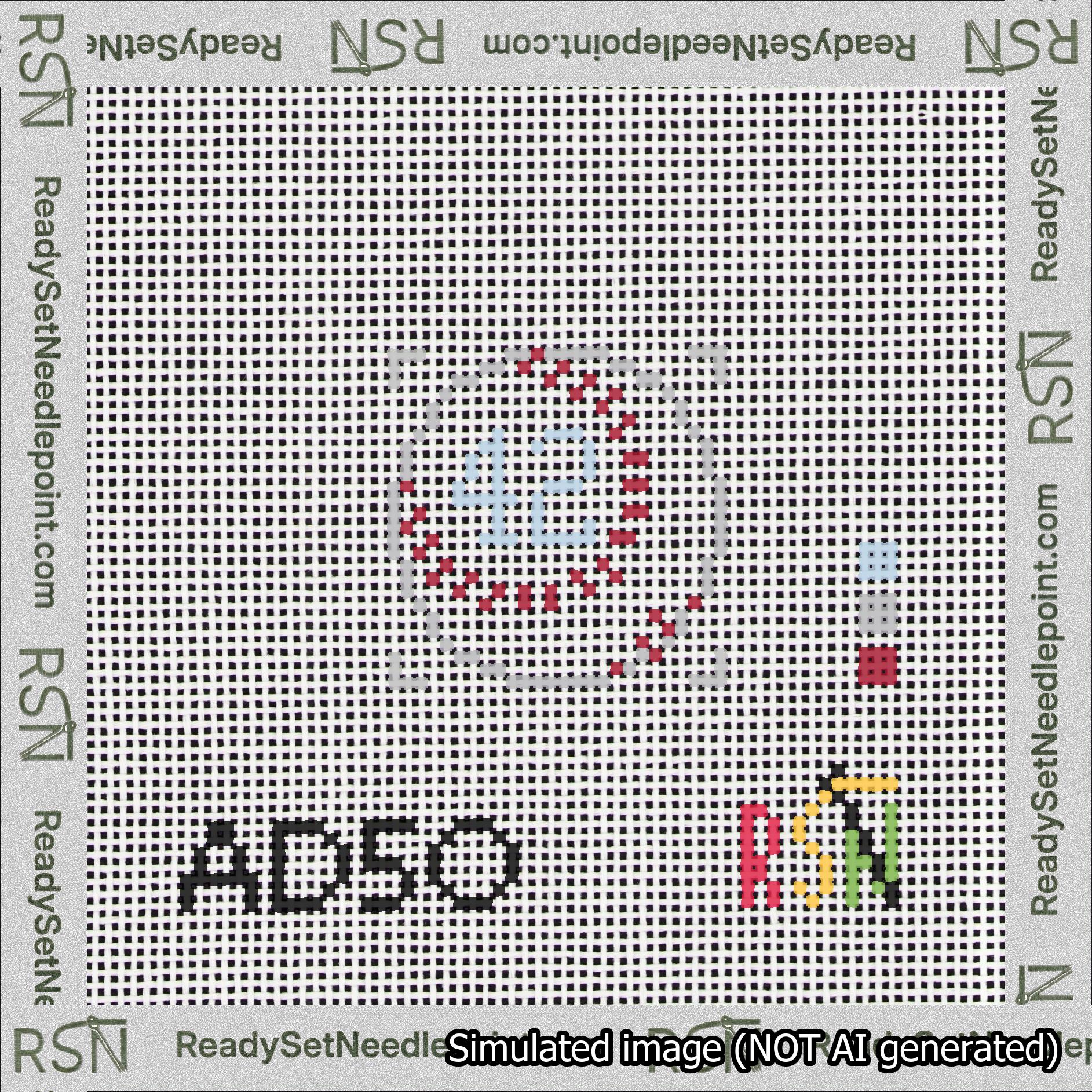 Baseball Bag Charm Light Blue 0-49 Needlepoint Canvas Design