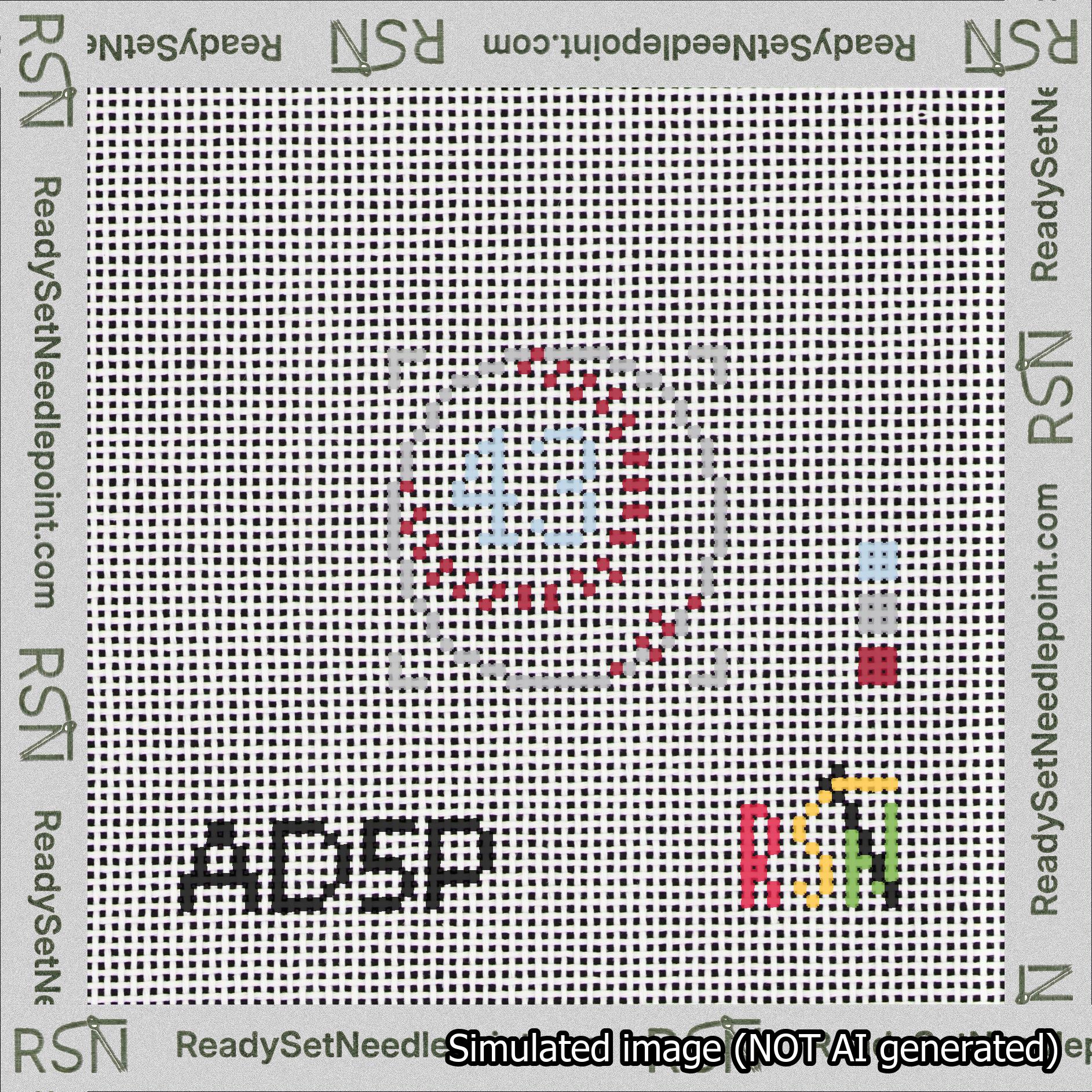 Baseball Bag Charm Light Blue 0-49 Needlepoint Canvas Design