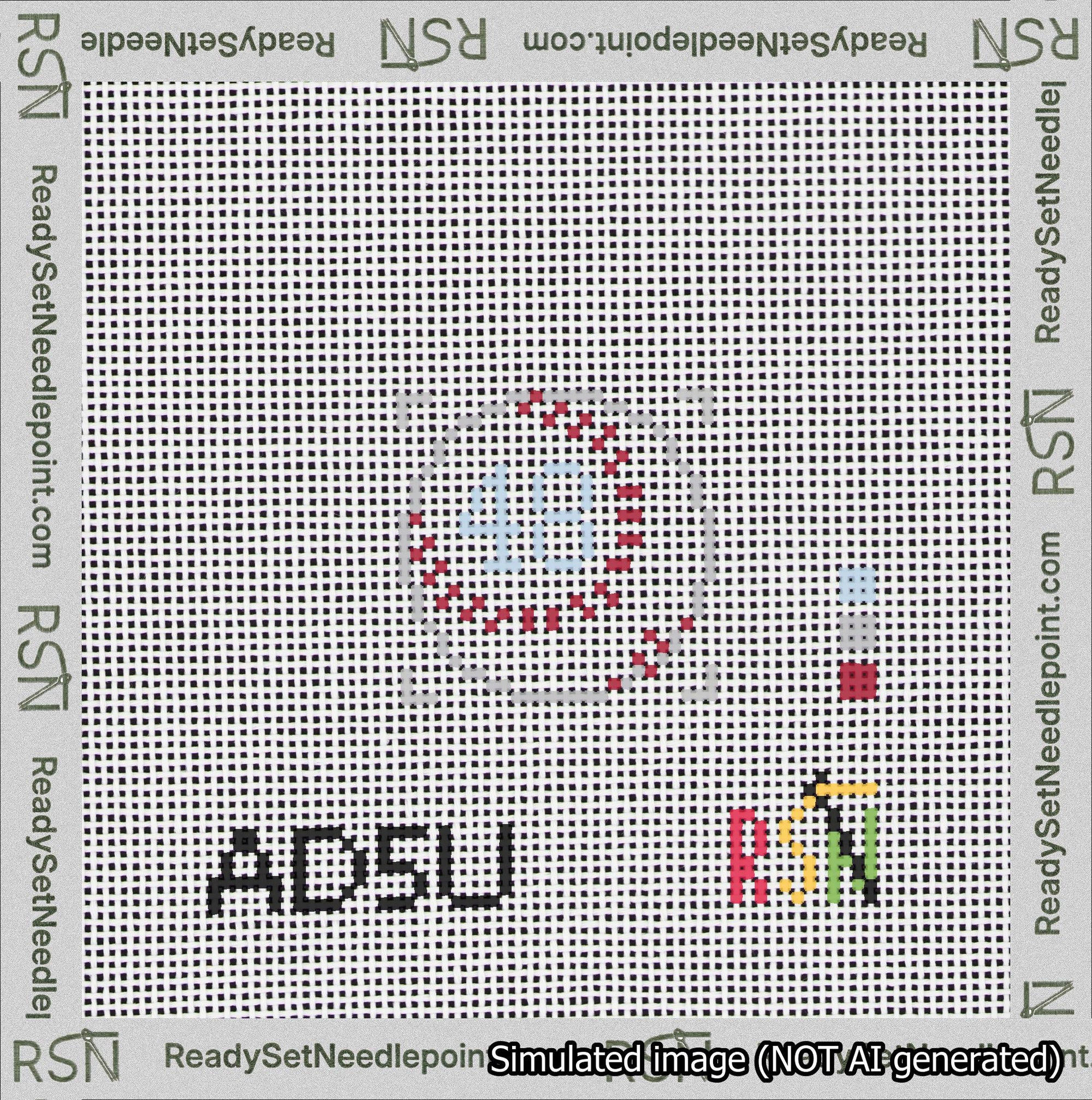 Baseball Bag Charm Light Blue 0-49 Needlepoint Canvas Design