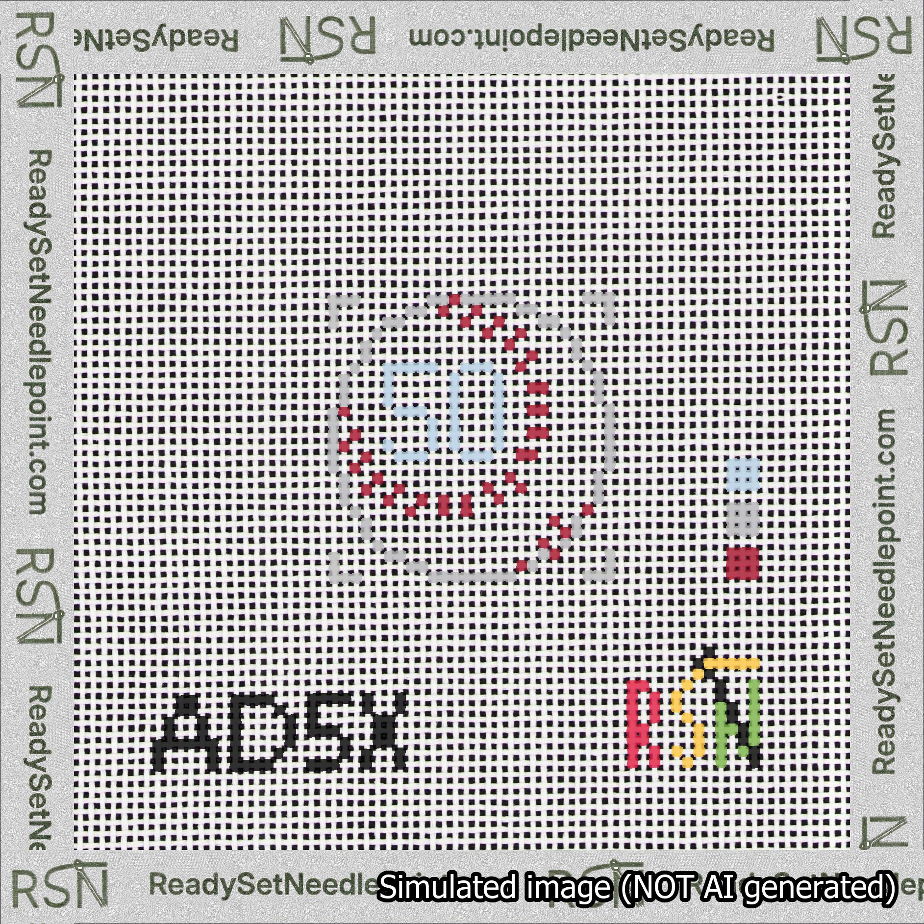 Baseball Bag Charm Light Blue 50-99 Needlepoint Canvas Design