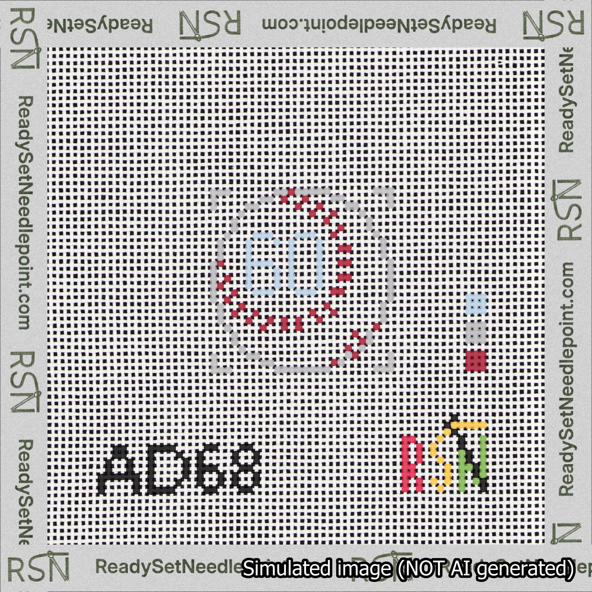 Baseball Bag Charm Light Blue 50-99 Needlepoint Canvas Design