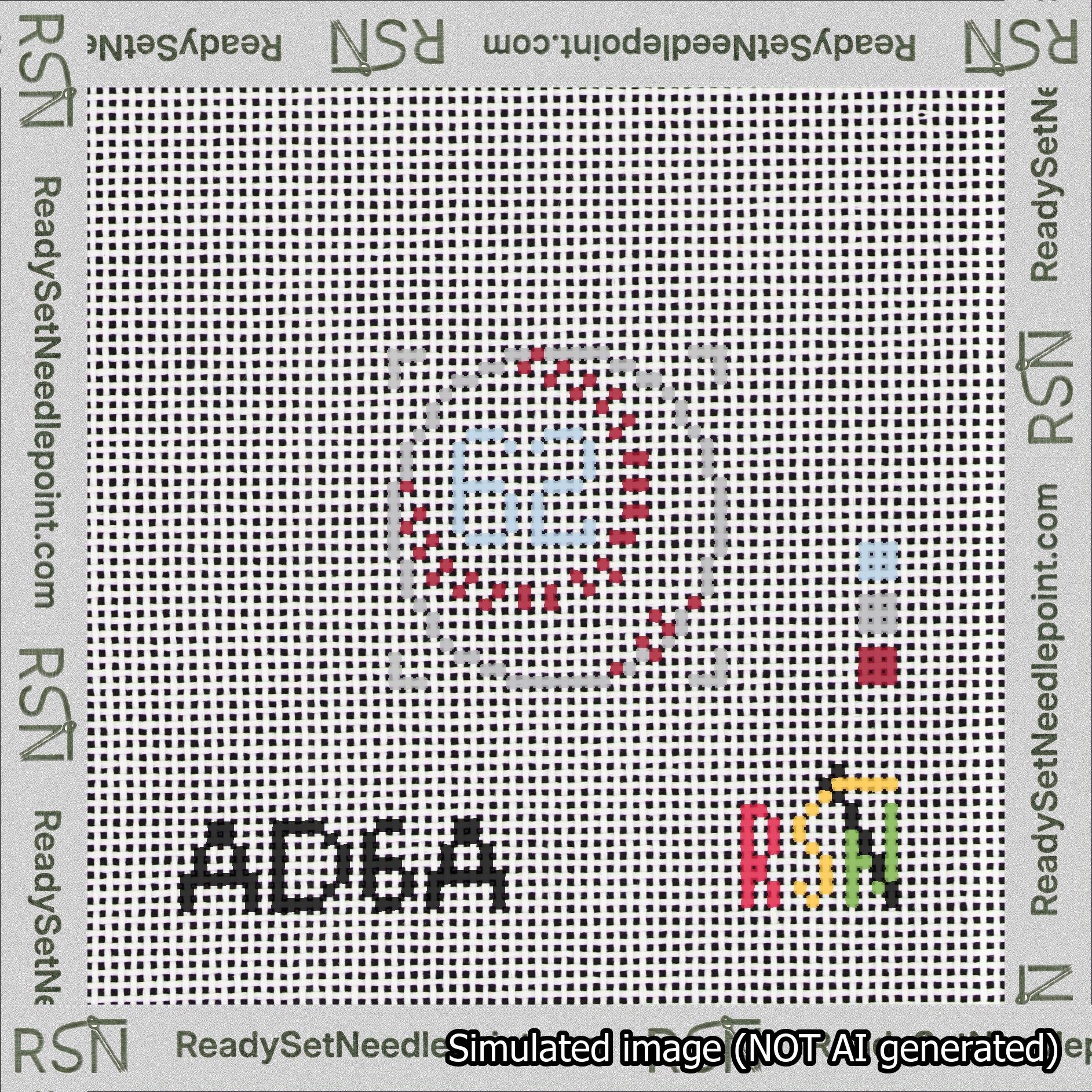 Baseball Bag Charm Light Blue 50-99 Needlepoint Canvas Design