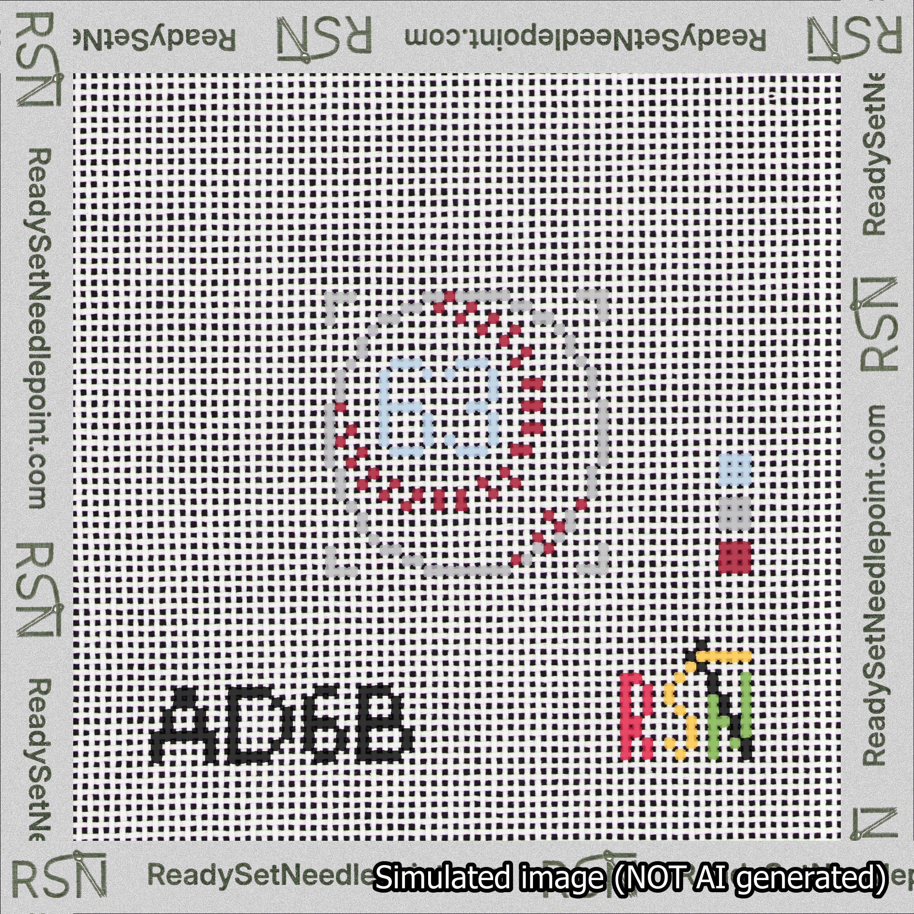 Baseball Bag Charm Light Blue 50-99 Needlepoint Canvas Design