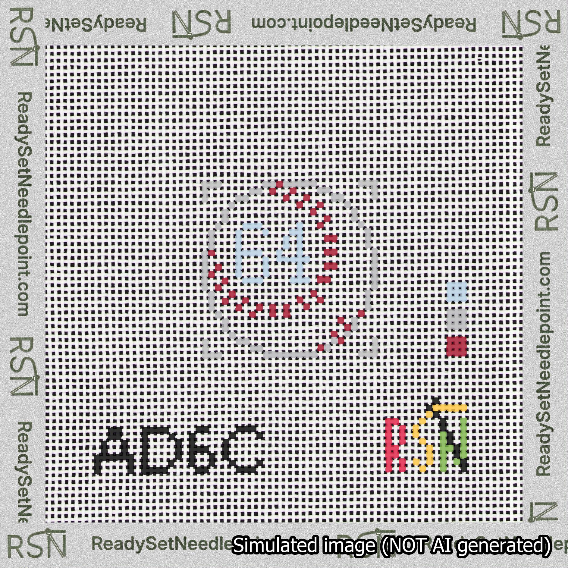 Baseball Bag Charm Light Blue 50-99 Needlepoint Canvas Design