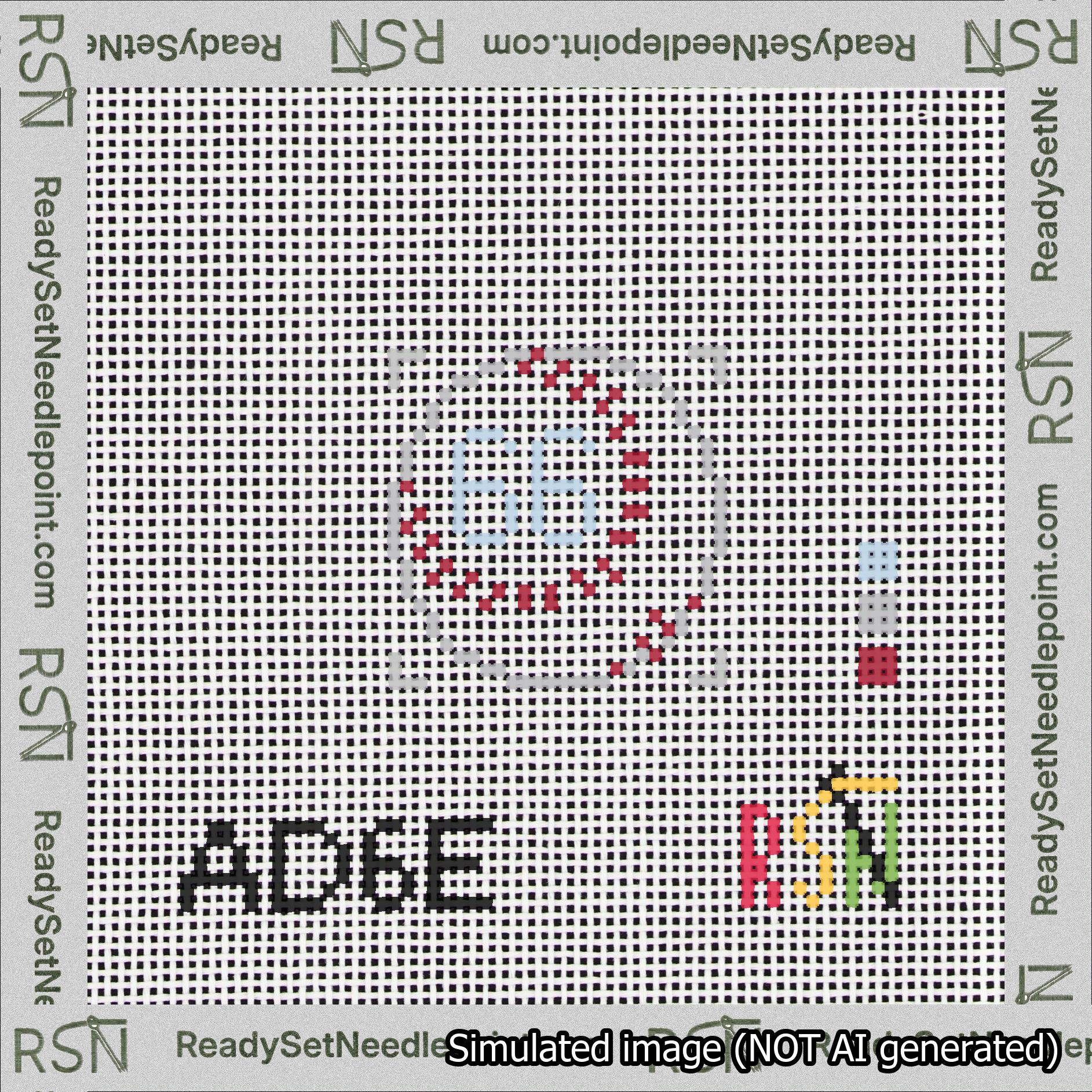 Baseball Bag Charm Light Blue 50-99 Needlepoint Canvas Design