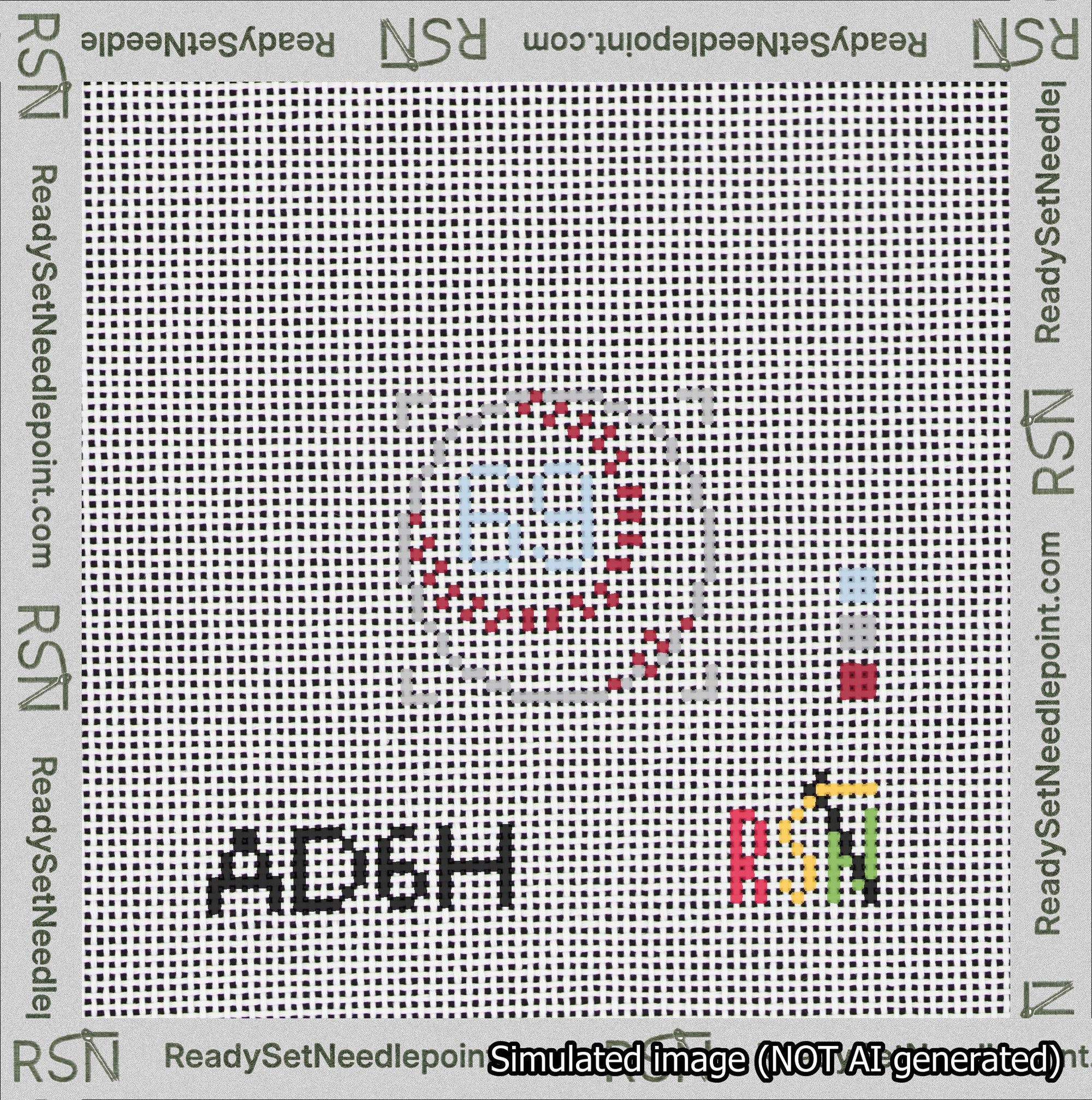 Baseball Bag Charm Light Blue 50-99 Needlepoint Canvas Design