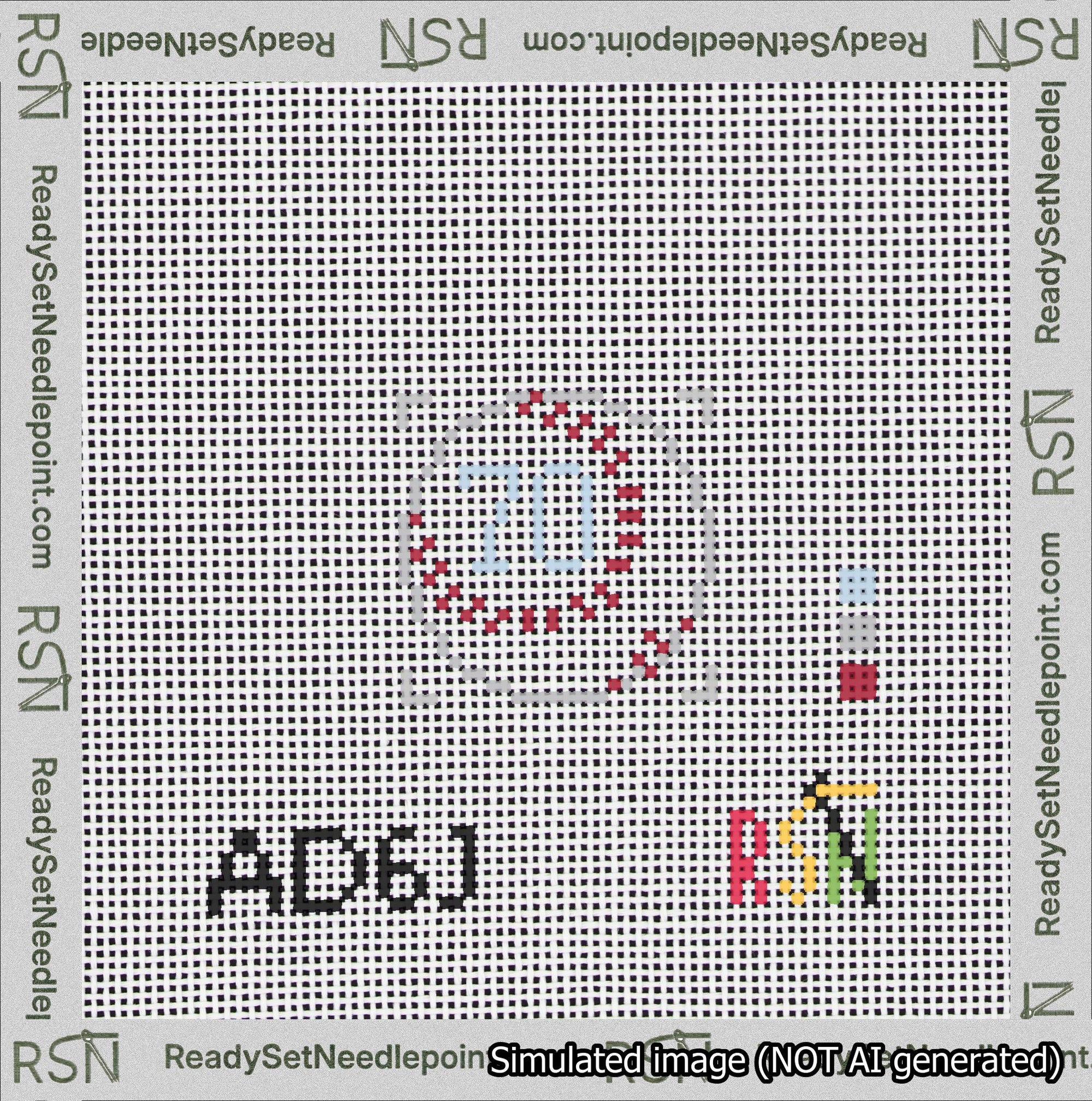 Baseball Bag Charm Light Blue 50-99 Needlepoint Canvas Design