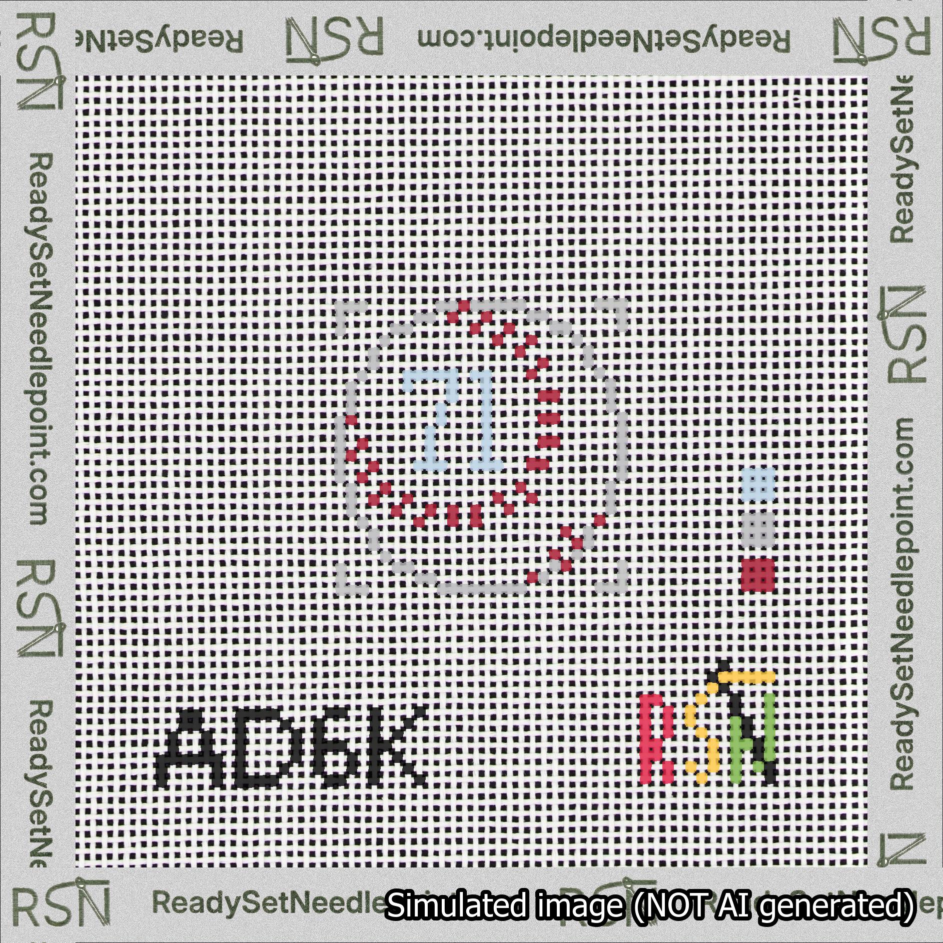 Baseball Bag Charm Light Blue 50-99 Needlepoint Canvas Design