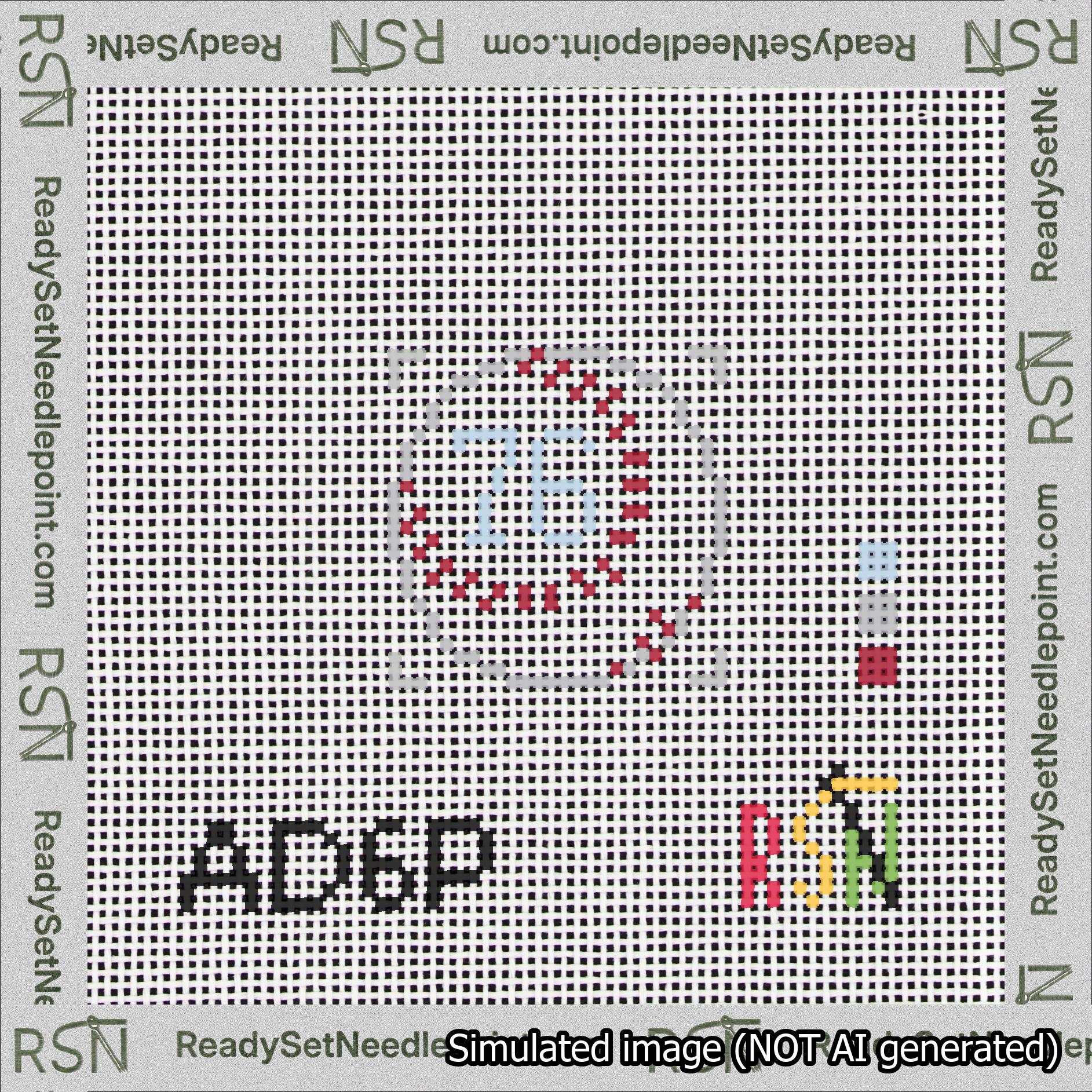 Baseball Bag Charm Light Blue 50-99 Needlepoint Canvas Design