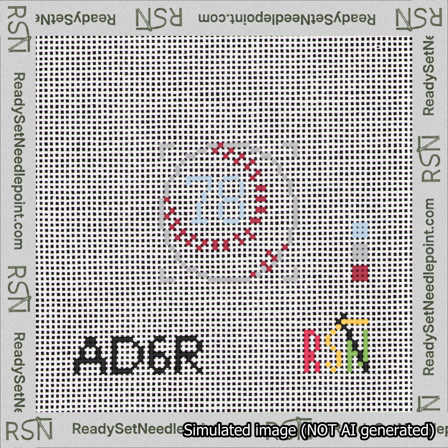 Baseball Bag Charm Light Blue 50-99 Needlepoint Canvas Design