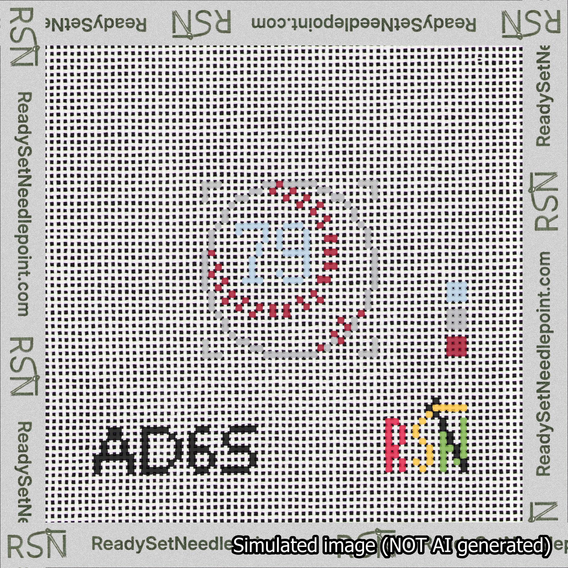 Baseball Bag Charm Light Blue 50-99 Needlepoint Canvas Design