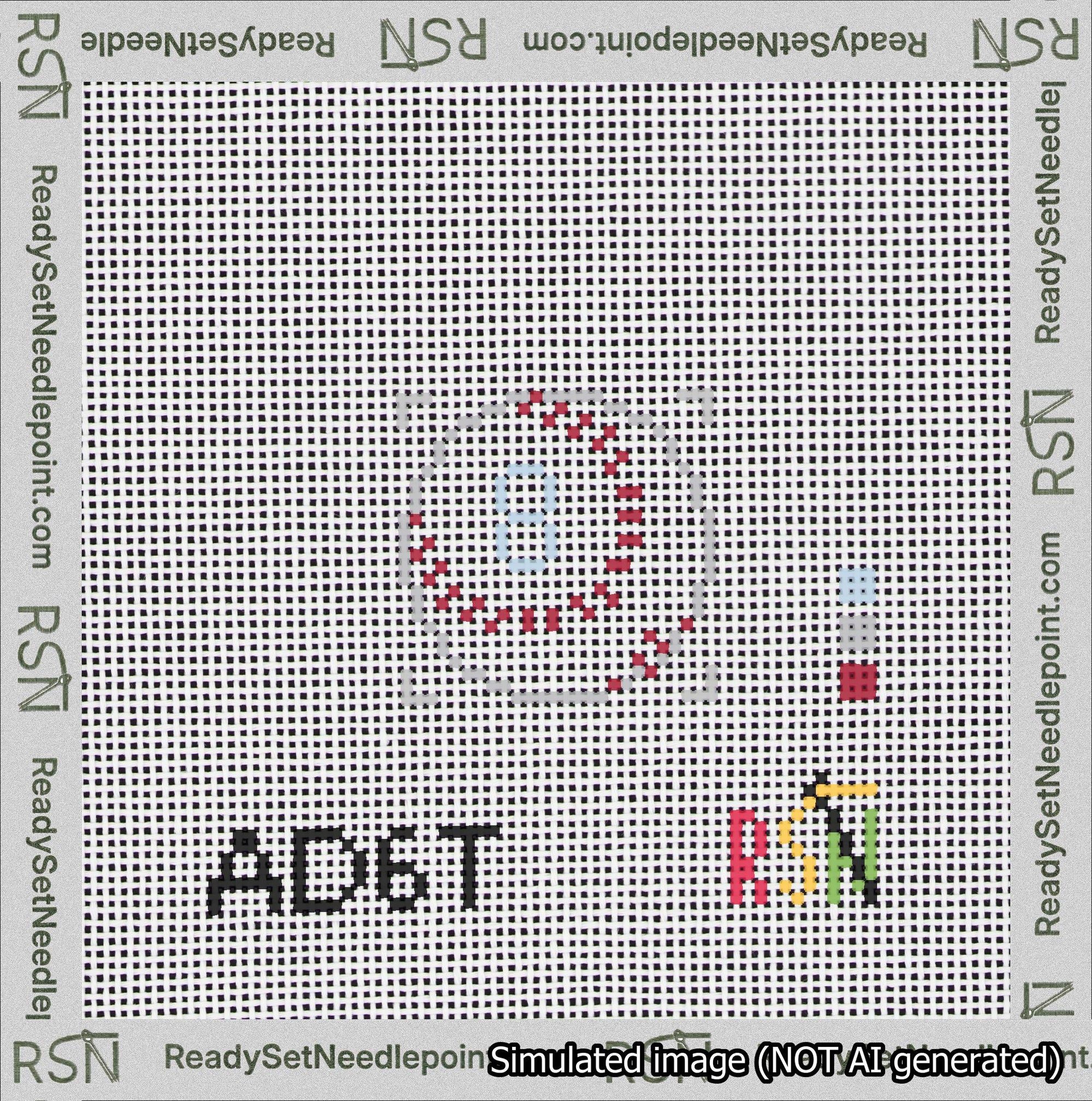 Baseball Bag Charm Light Blue 0-49 Needlepoint Canvas Design