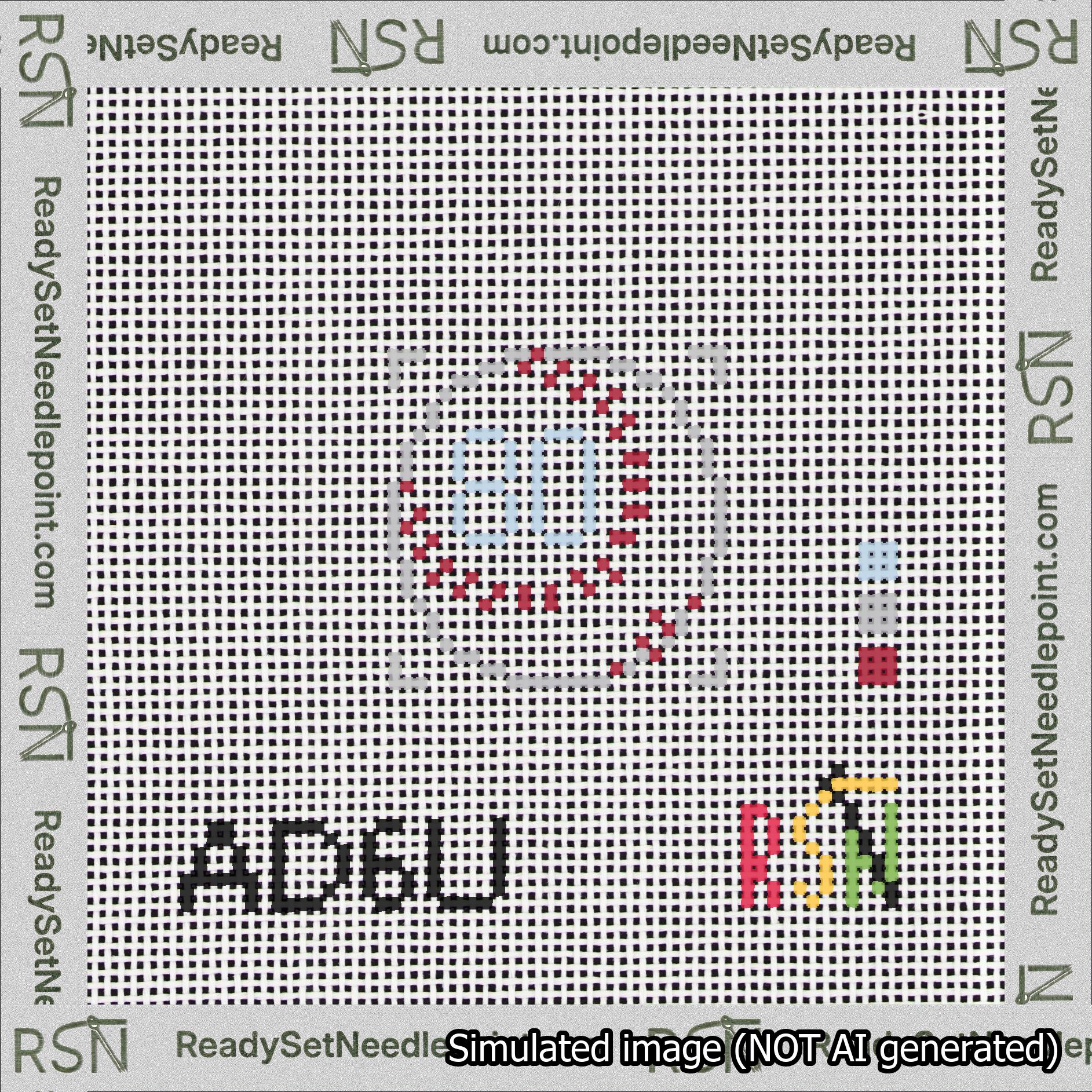 Baseball Bag Charm Light Blue 50-99 Needlepoint Canvas Design