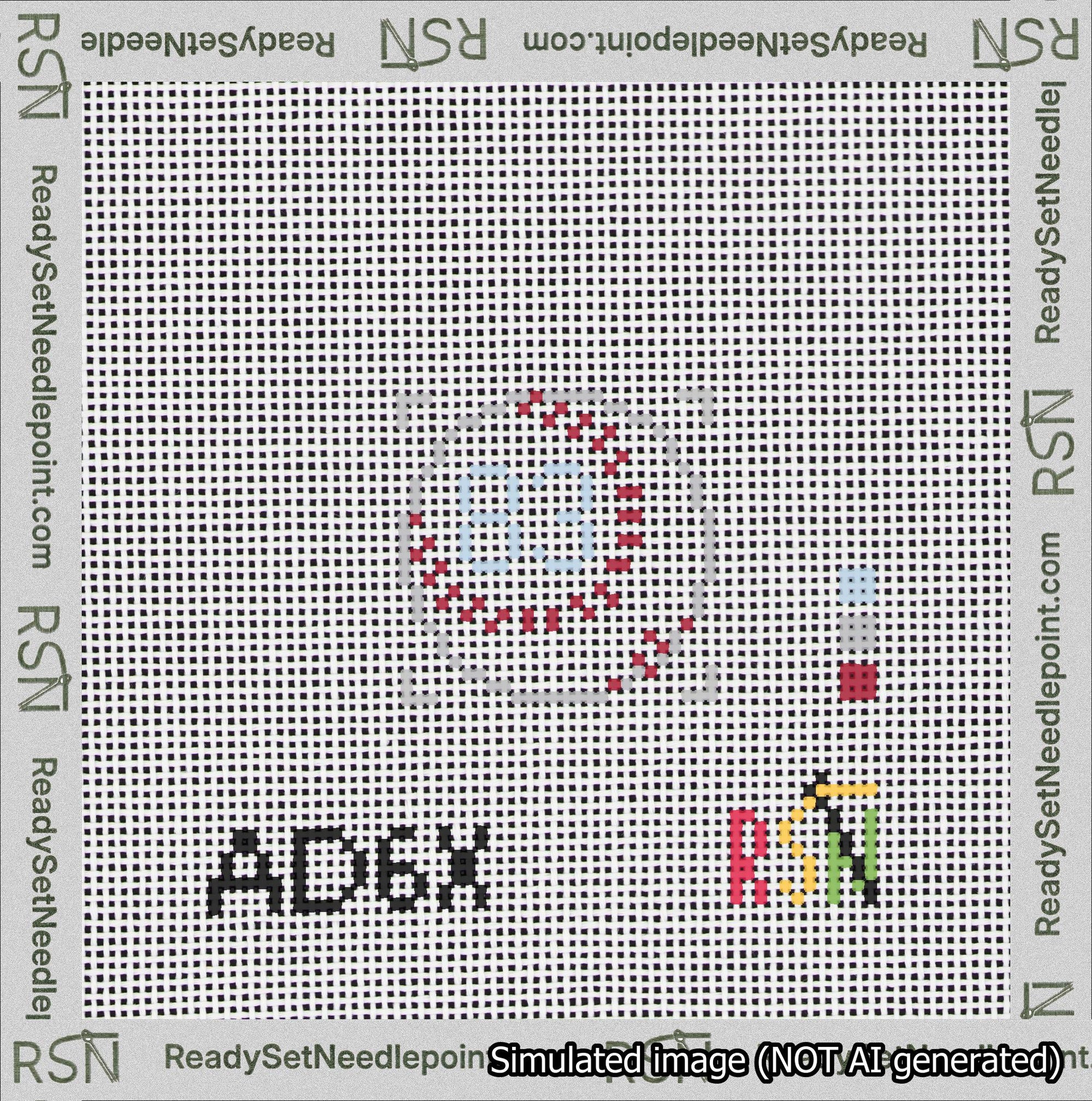 Baseball Bag Charm Light Blue 50-99 Needlepoint Canvas Design