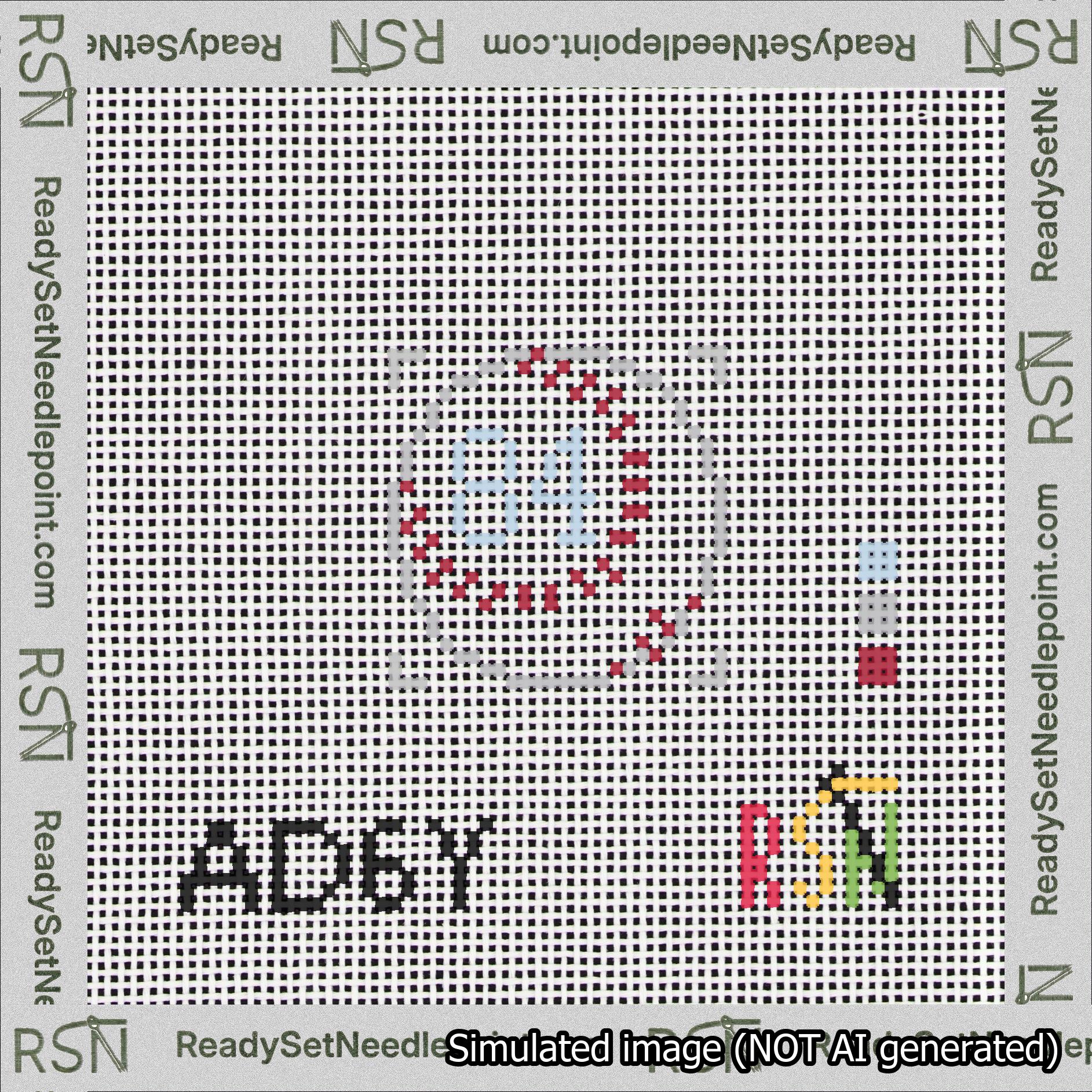 Baseball Bag Charm Light Blue 50-99 Needlepoint Canvas Design