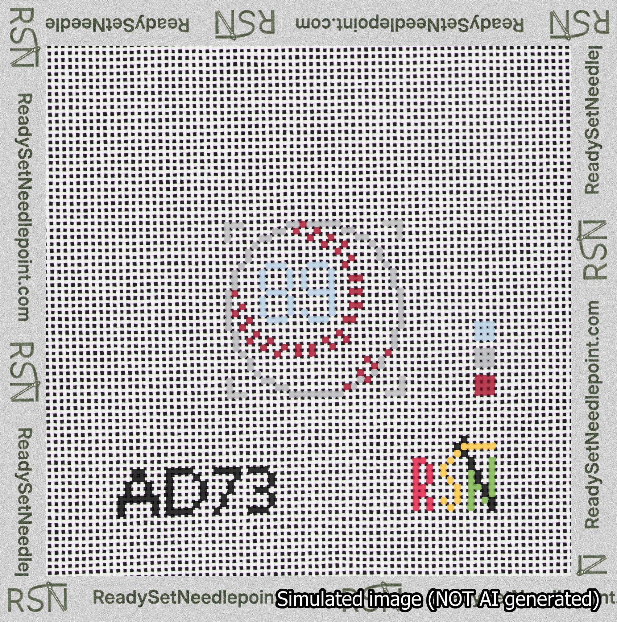 Baseball Bag Charm Light Blue 50-99 Needlepoint Canvas Design