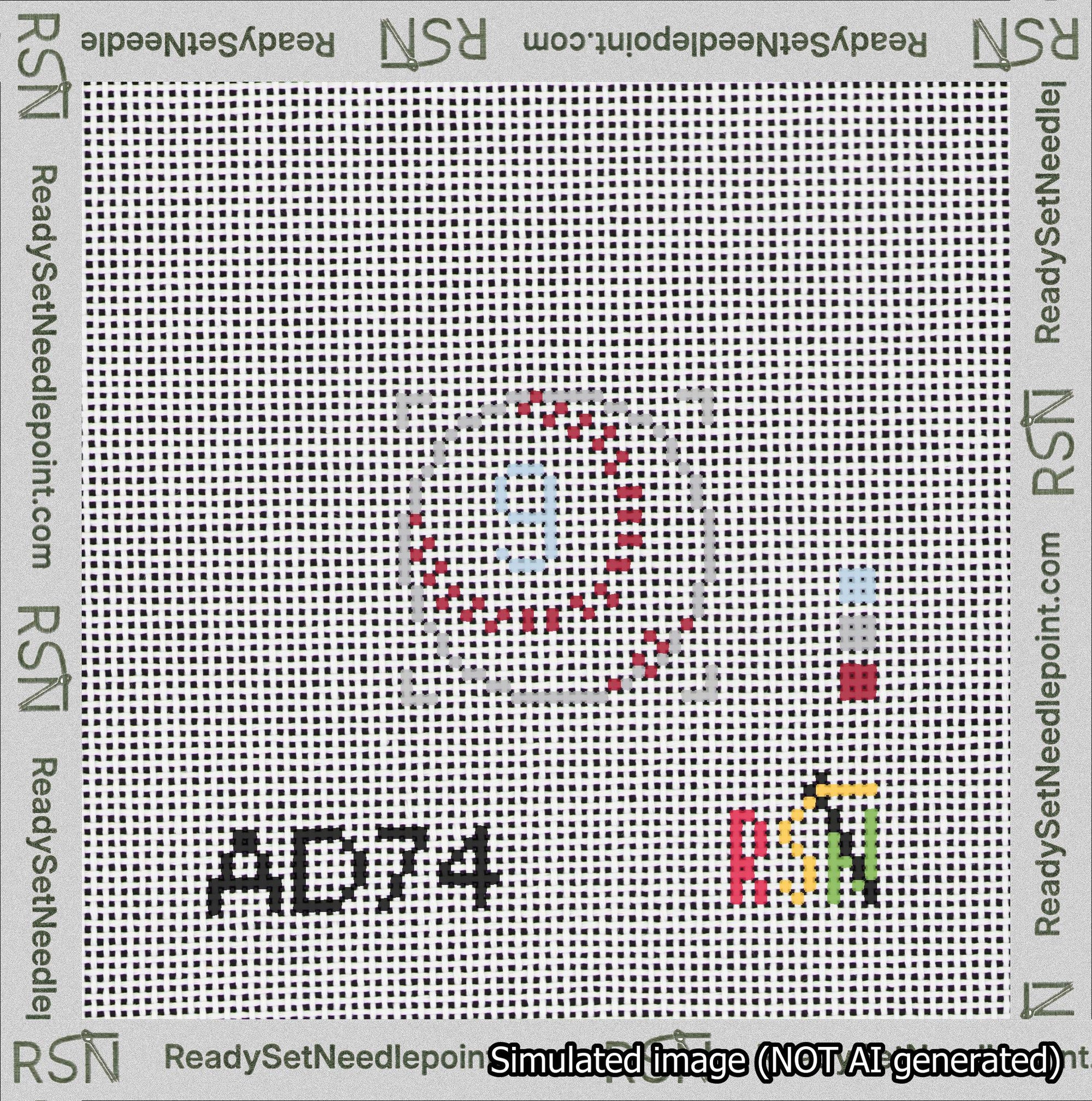 Baseball Bag Charm Light Blue 0-49 Needlepoint Canvas Design