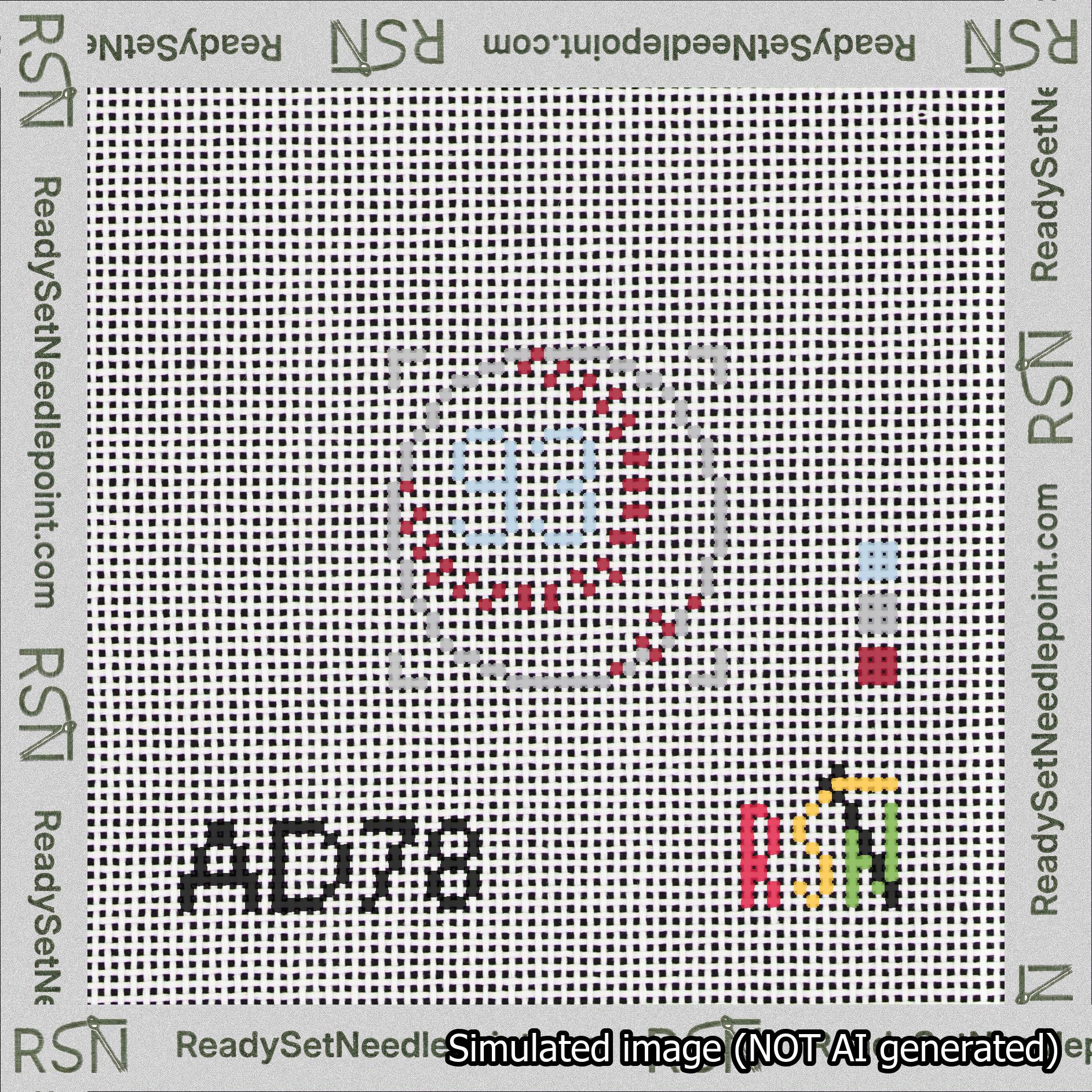 Baseball Bag Charm Light Blue 50-99 Needlepoint Canvas Design