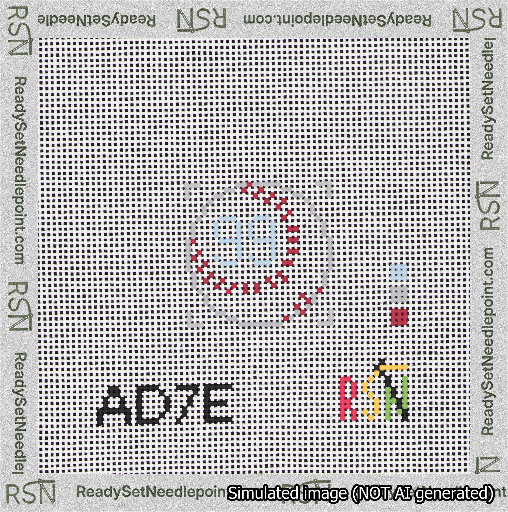 Baseball Bag Charm Light Blue 50-99 Needlepoint Canvas Design