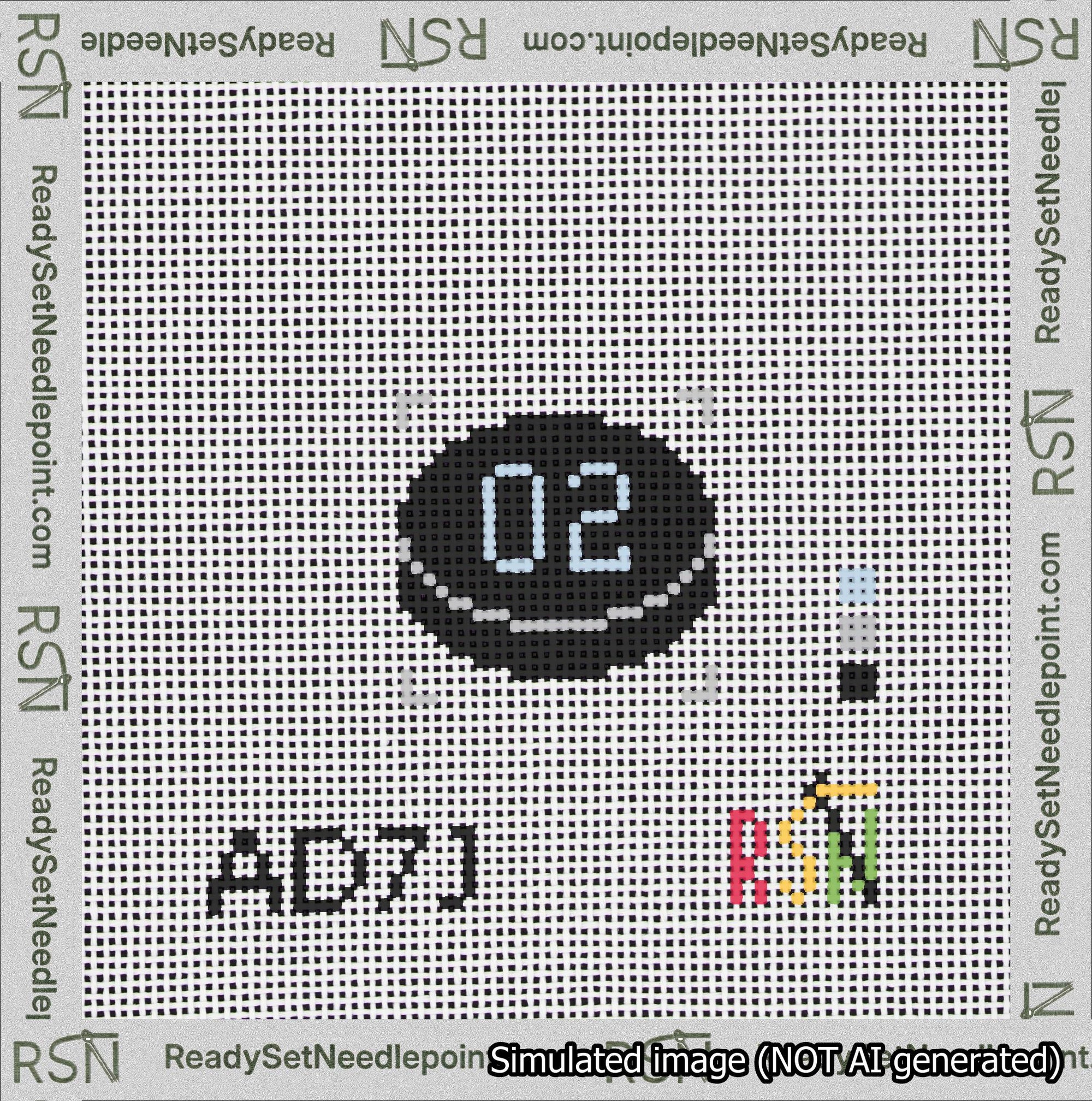 Hockey Puck Bag Charm Light Blue 0-49 Needlepoint Canvas Design