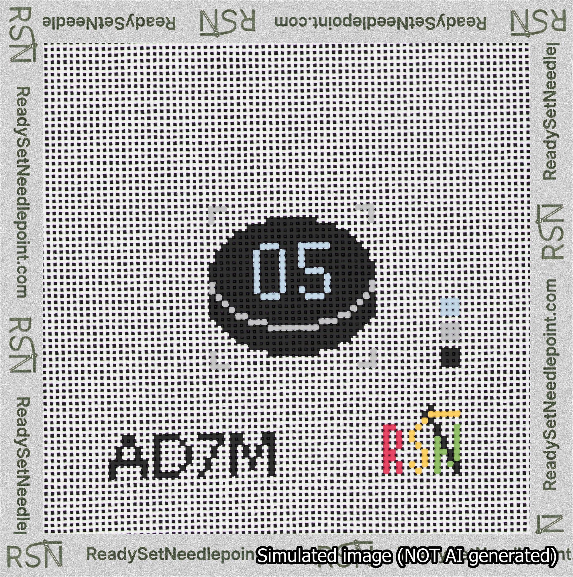 Hockey Puck Bag Charm Light Blue 0-49 Needlepoint Canvas Design