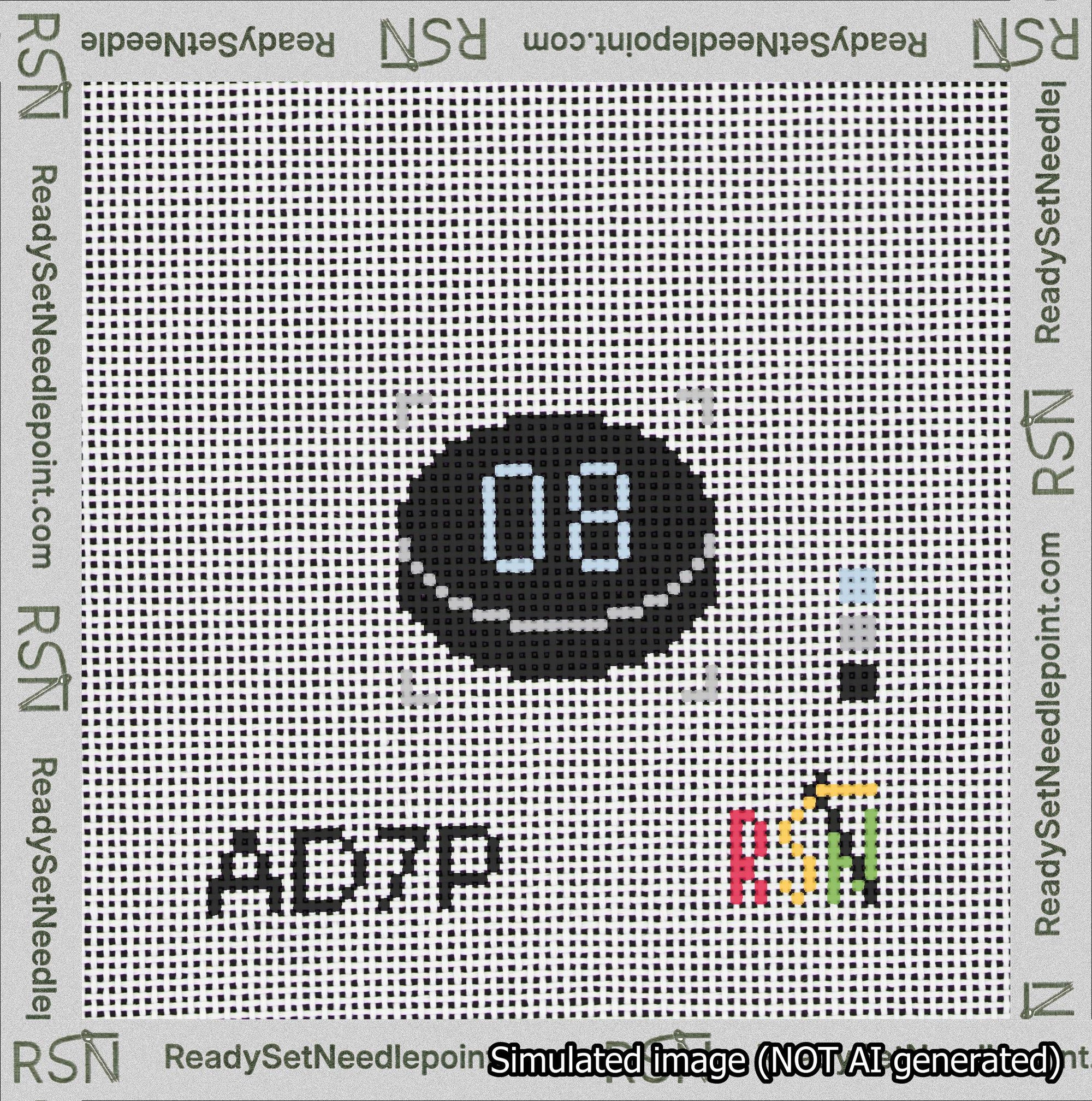 Hockey Puck Bag Charm Light Blue 0-49 Needlepoint Canvas Design