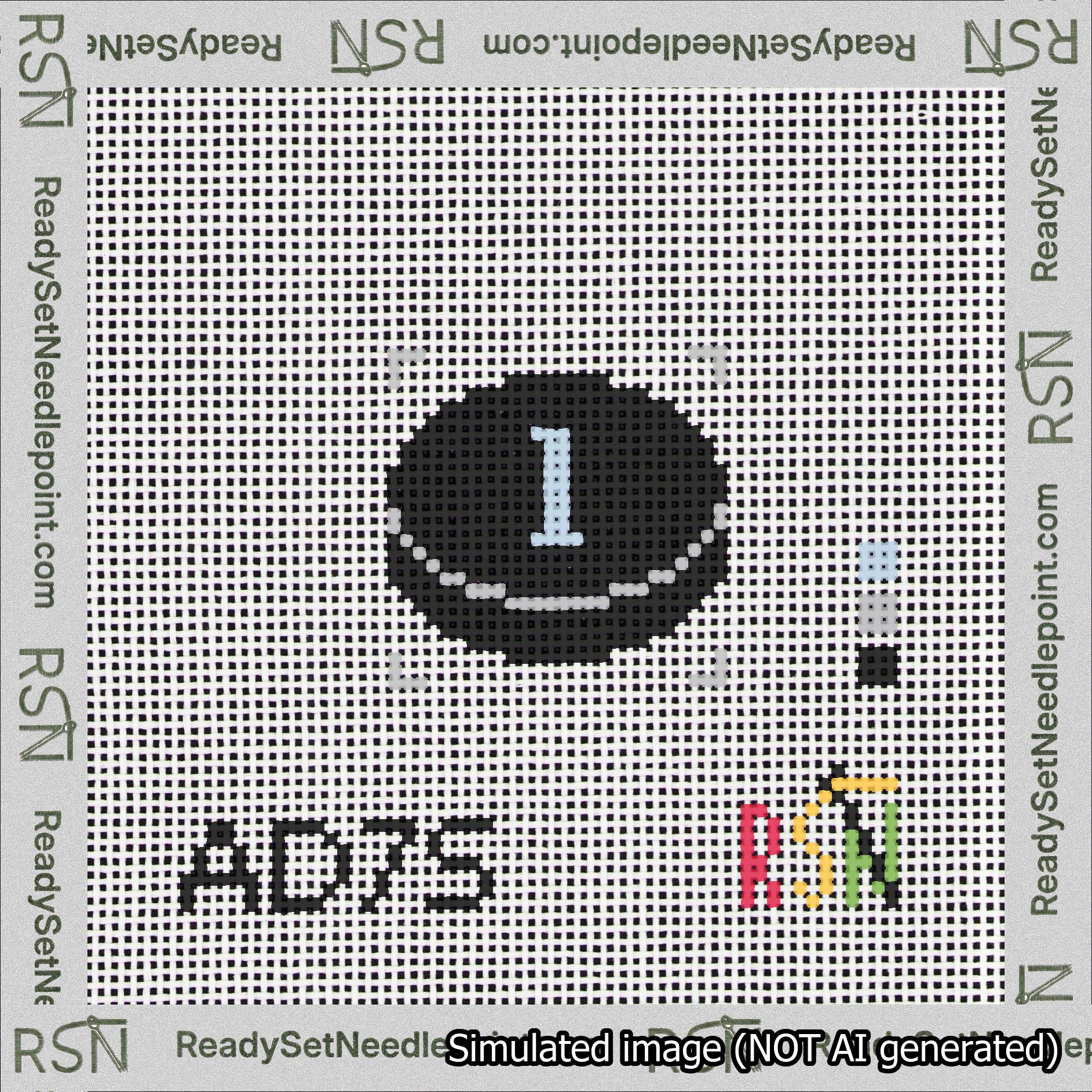 Hockey Puck Bag Charm Light Blue 0-49 Needlepoint Canvas Design