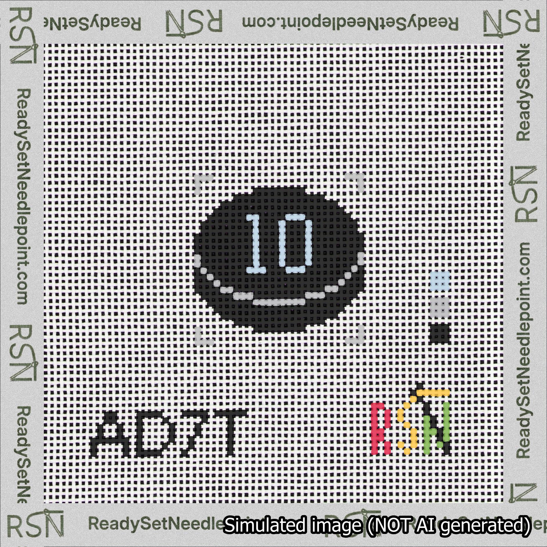 Hockey Puck Bag Charm Light Blue 0-49 Needlepoint Canvas Design