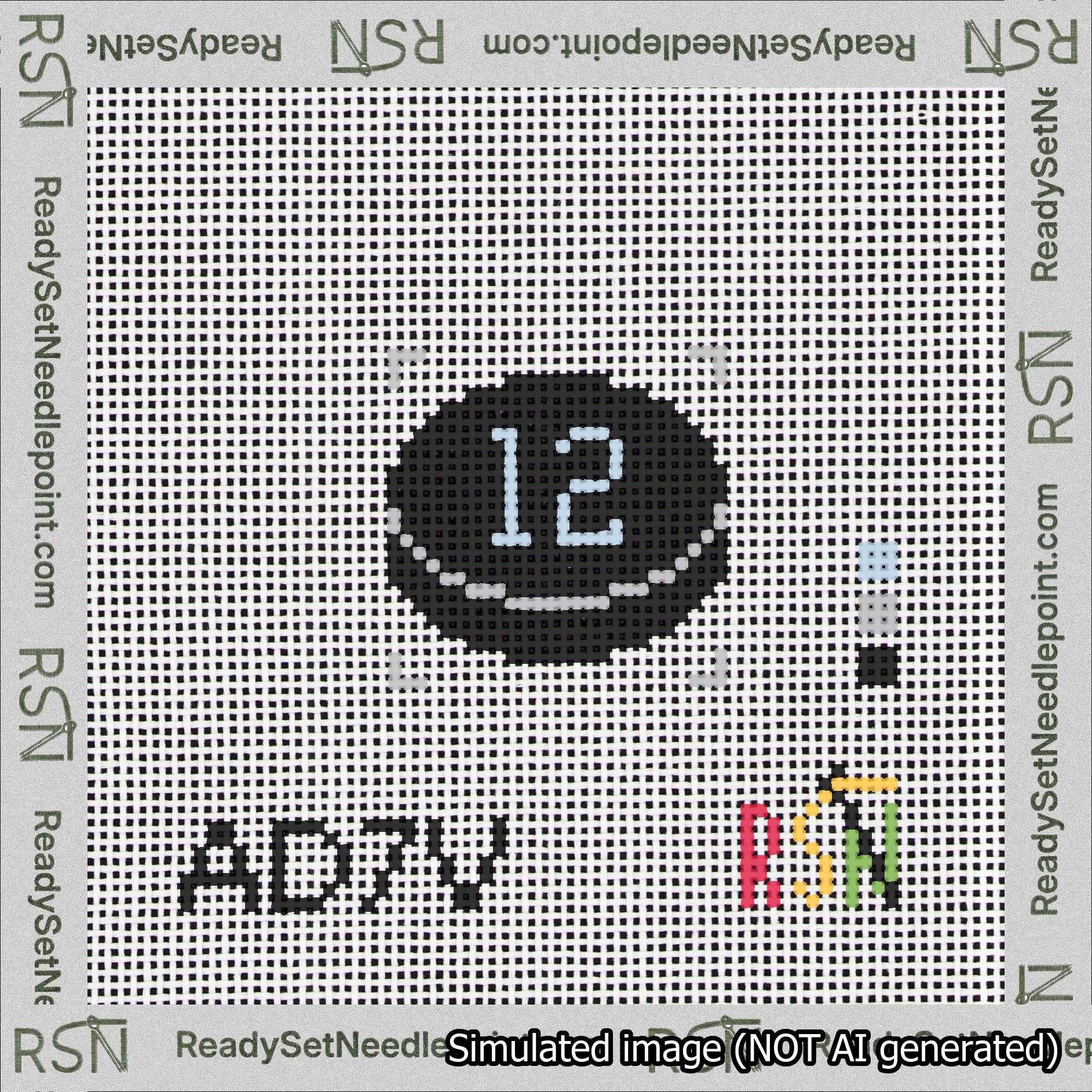 Hockey Puck Bag Charm Light Blue 0-49 Needlepoint Canvas Design