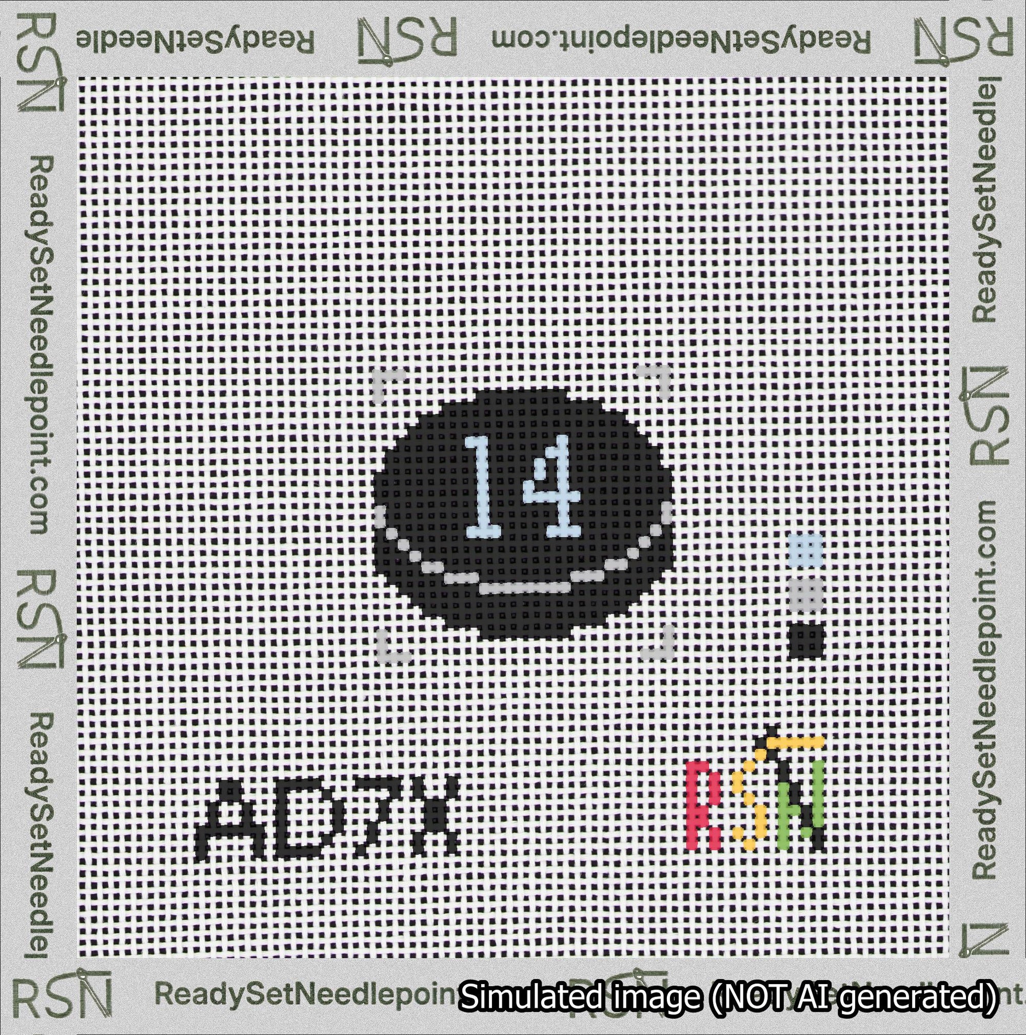 Hockey Puck Bag Charm Light Blue 0-49 Needlepoint Canvas Design