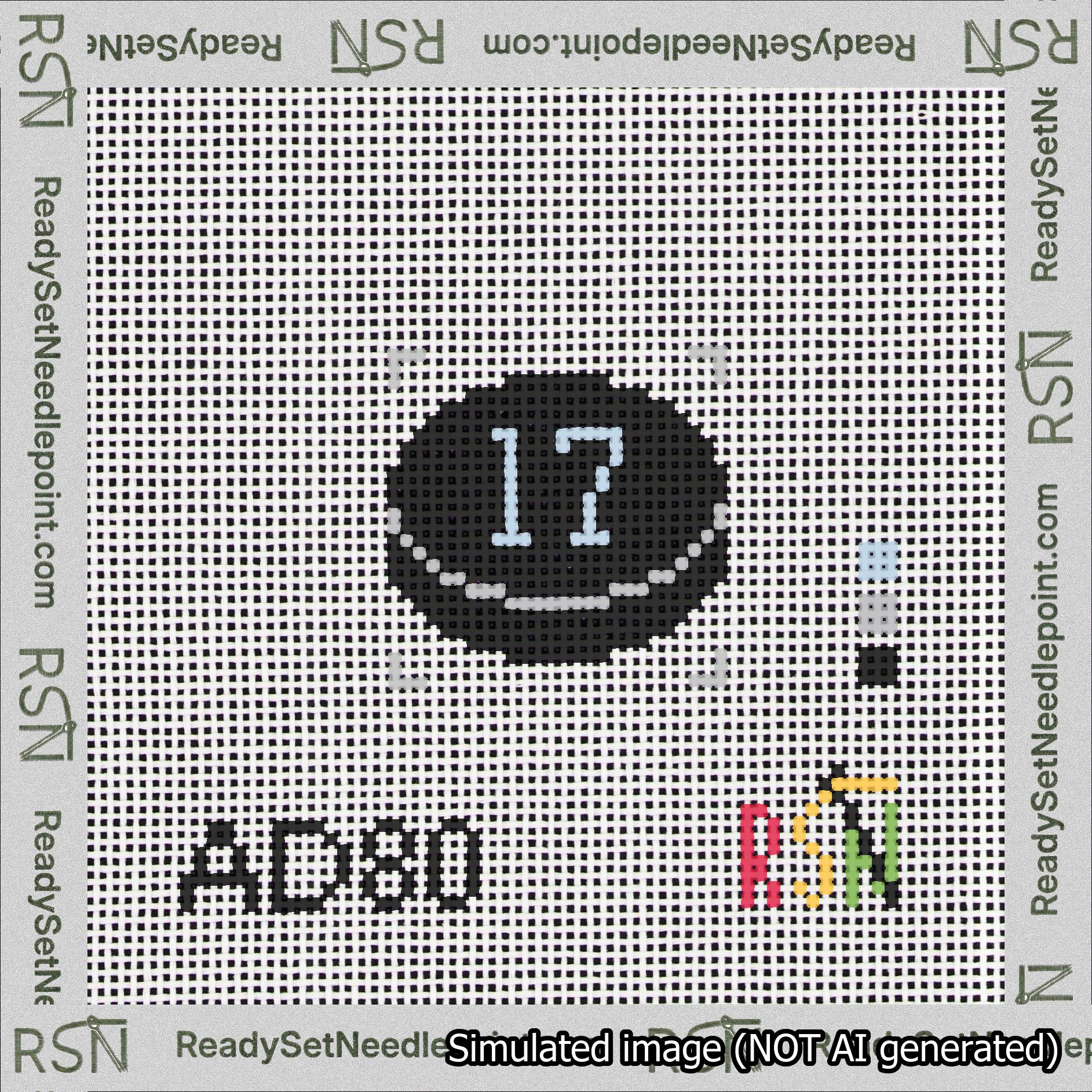 Hockey Puck Bag Charm Light Blue 0-49 Needlepoint Canvas Design