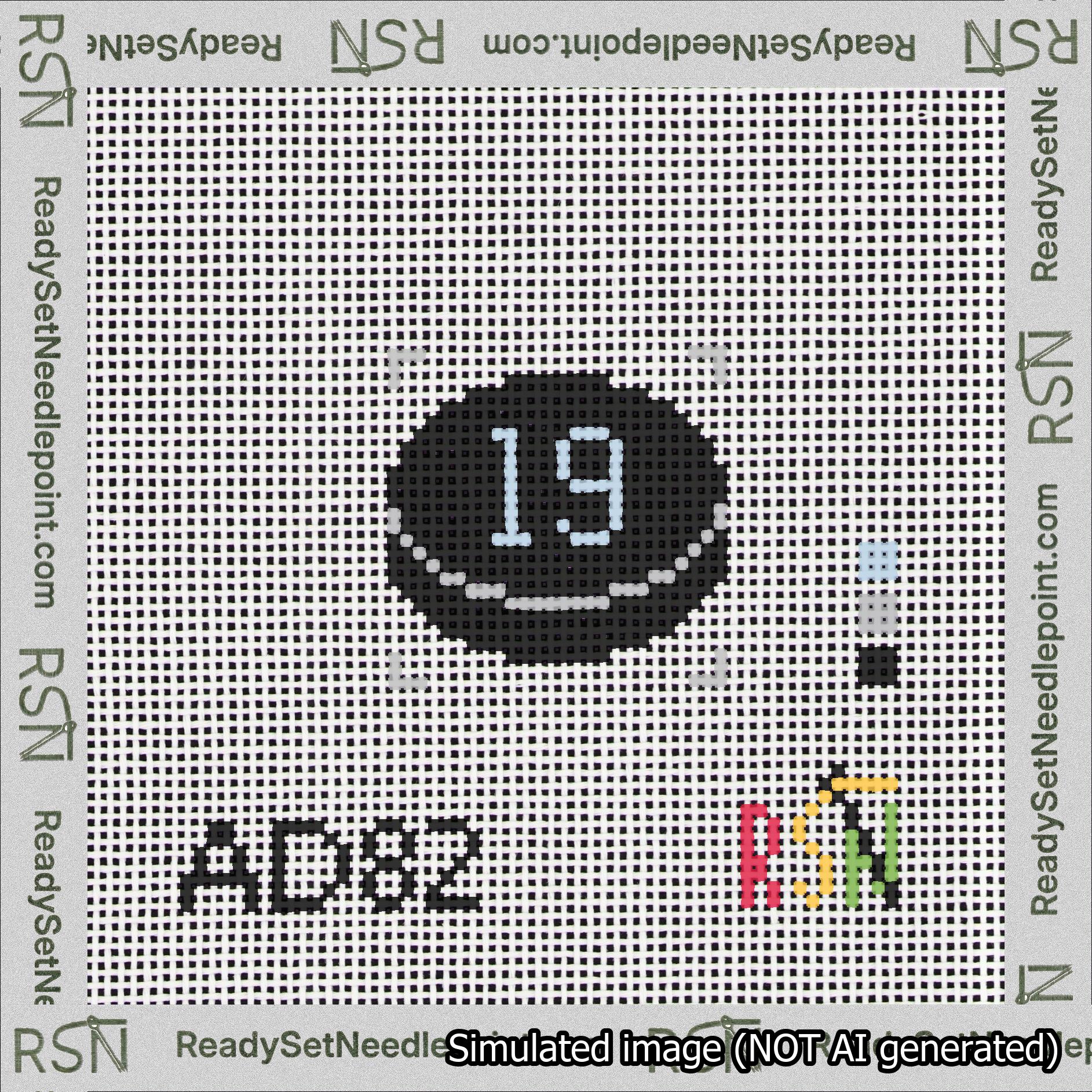 Hockey Puck Bag Charm Light Blue 0-49 Needlepoint Canvas Design