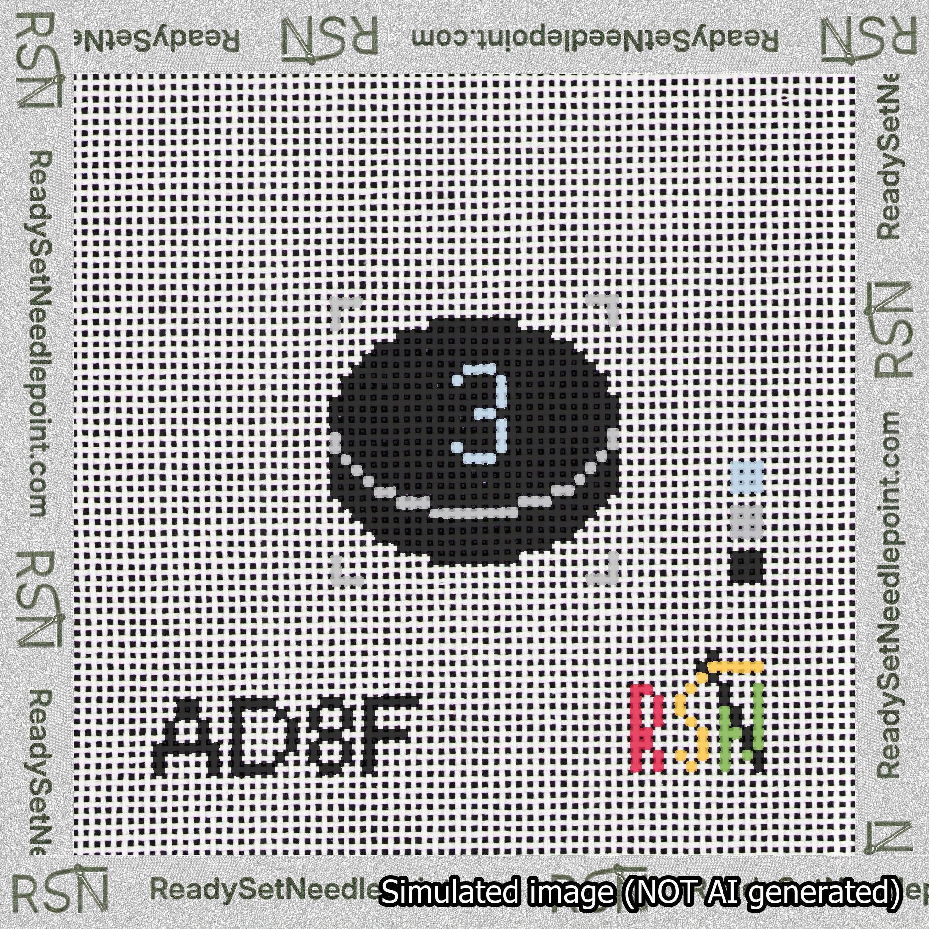 Hockey Puck Bag Charm Light Blue 0-49 Needlepoint Canvas Design