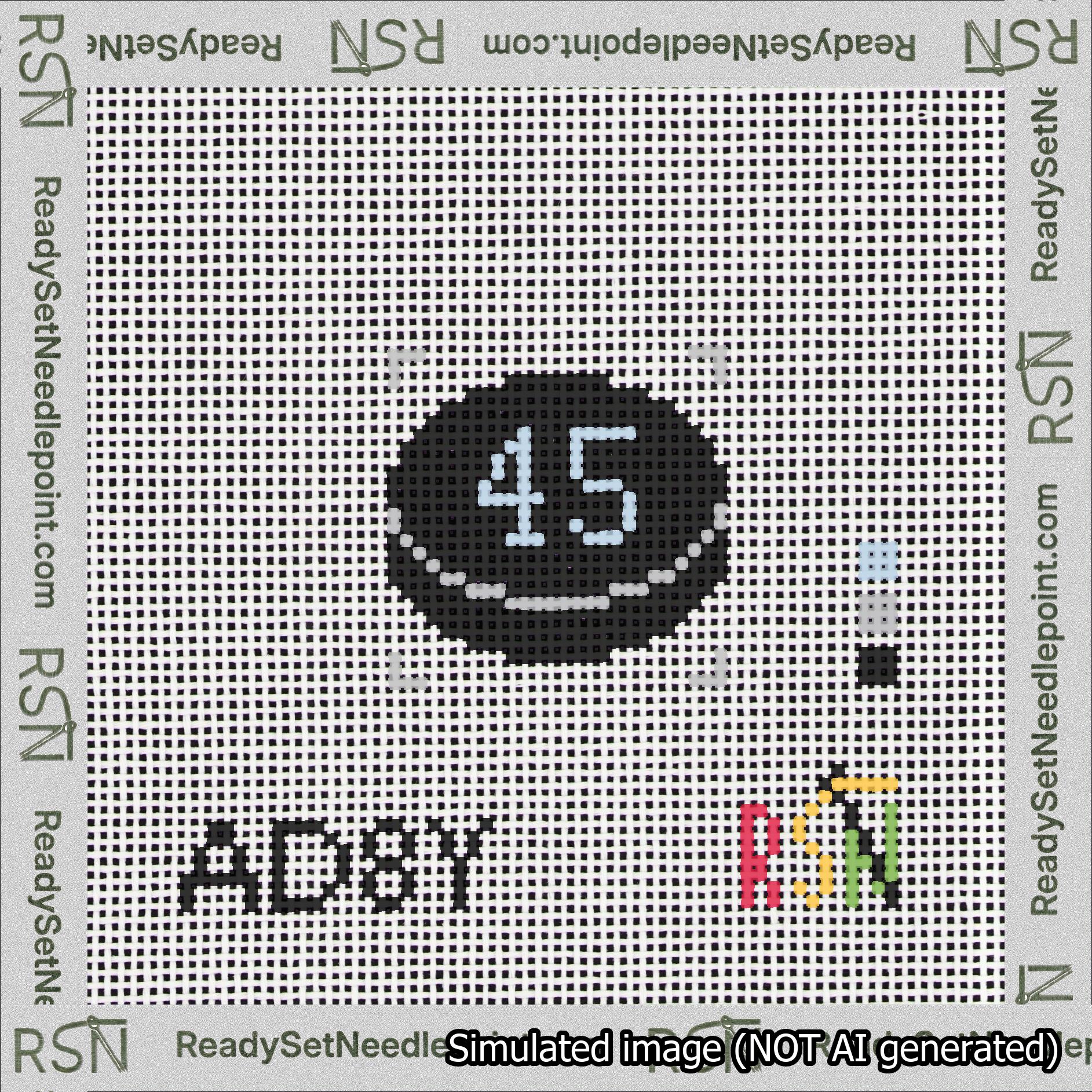 Hockey Puck Bag Charm Light Blue 0-49 Needlepoint Canvas Design