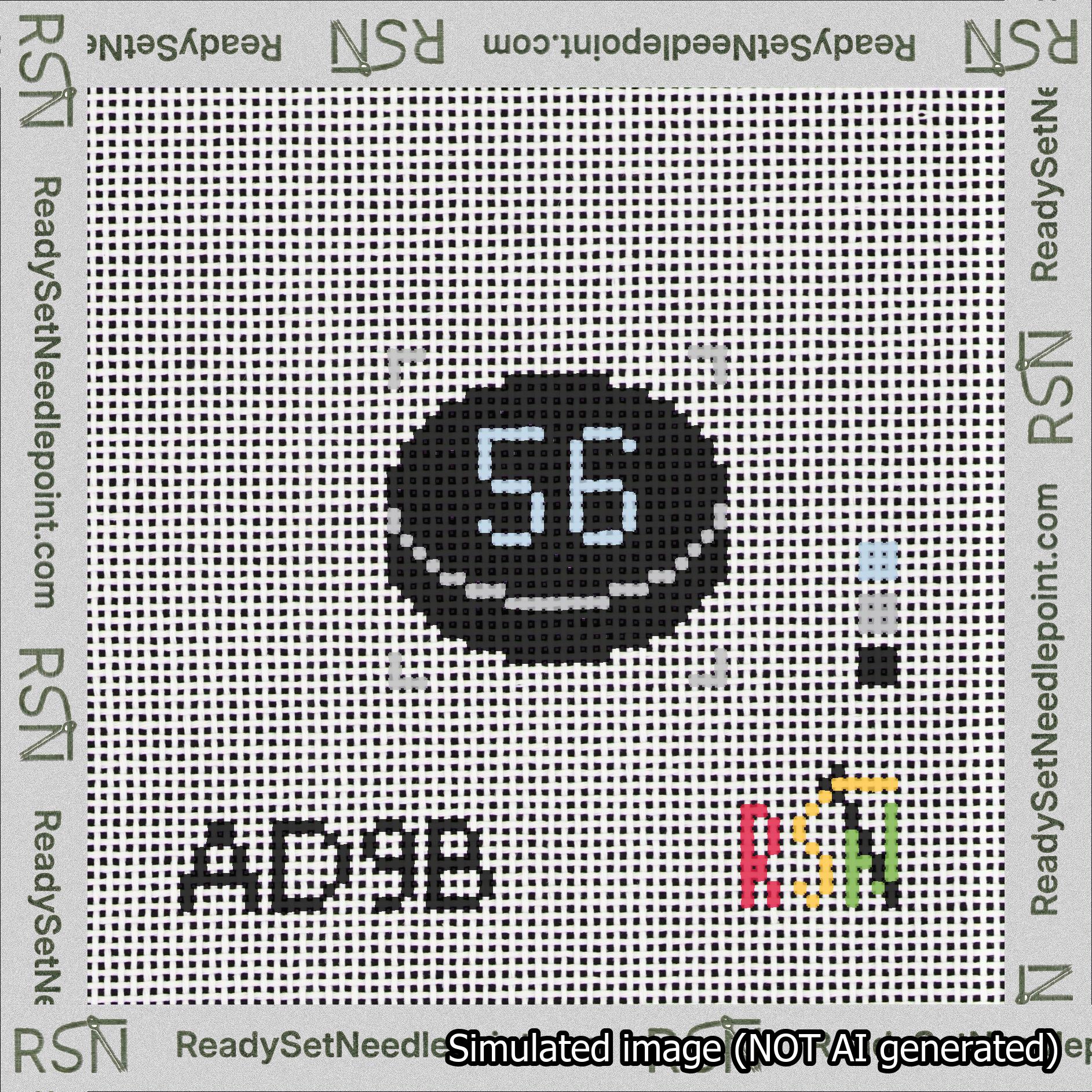 Hockey Puck Bag Charm Light Blue 50-99 Needlepoint Canvas Design